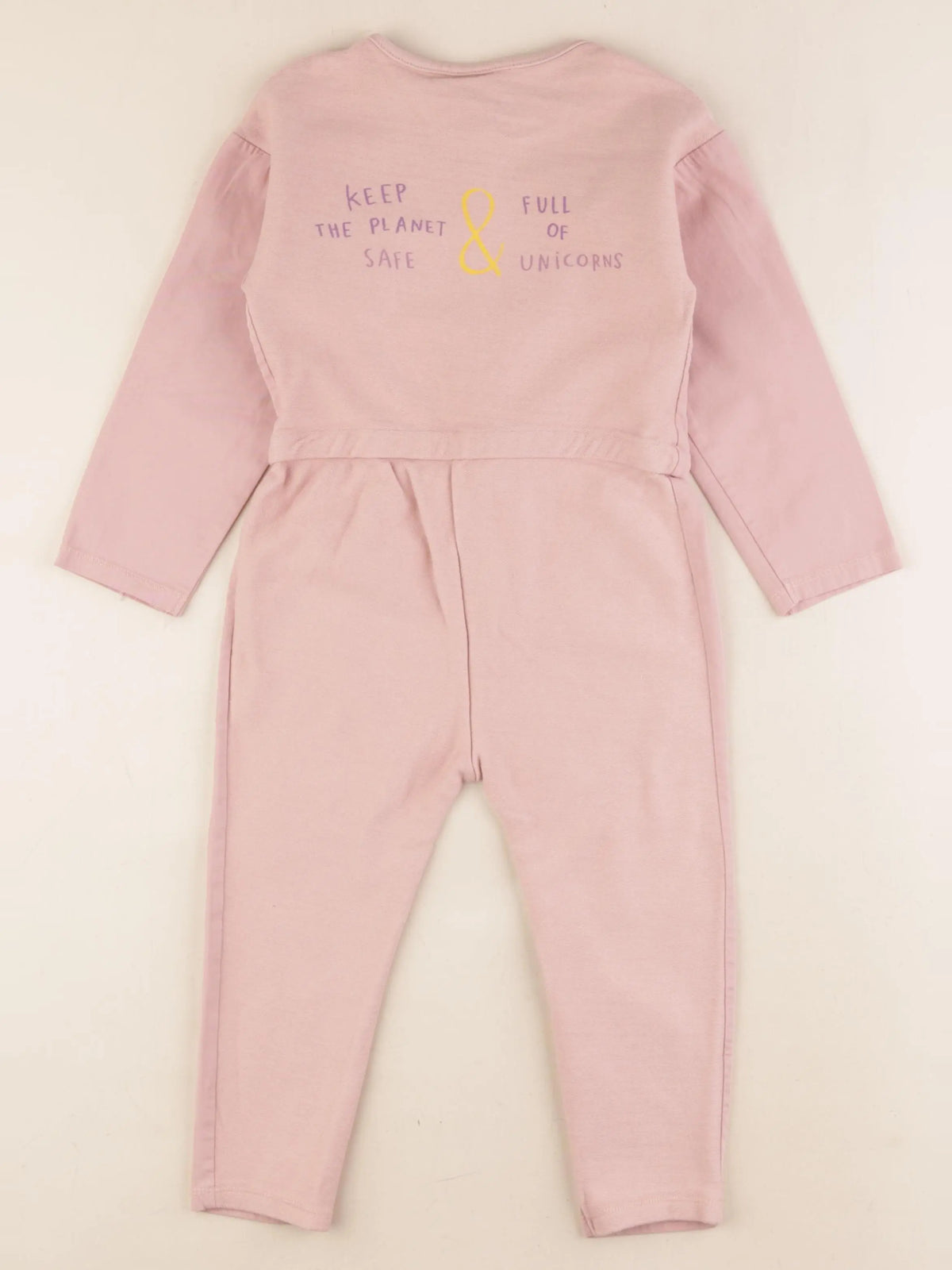 Zara - combinaison imprimé au dos rose - 3/4 ans