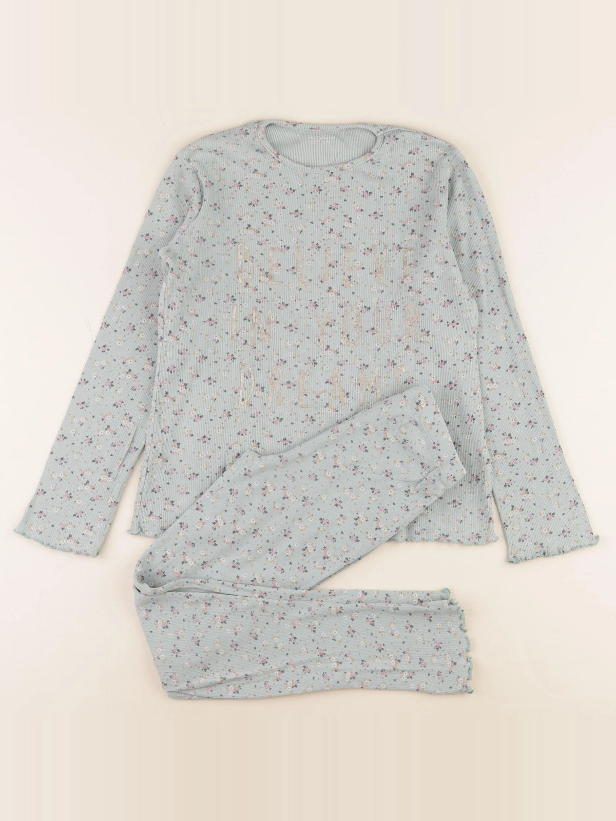 Vertbaudet - pyjama coton vert - 10 ans