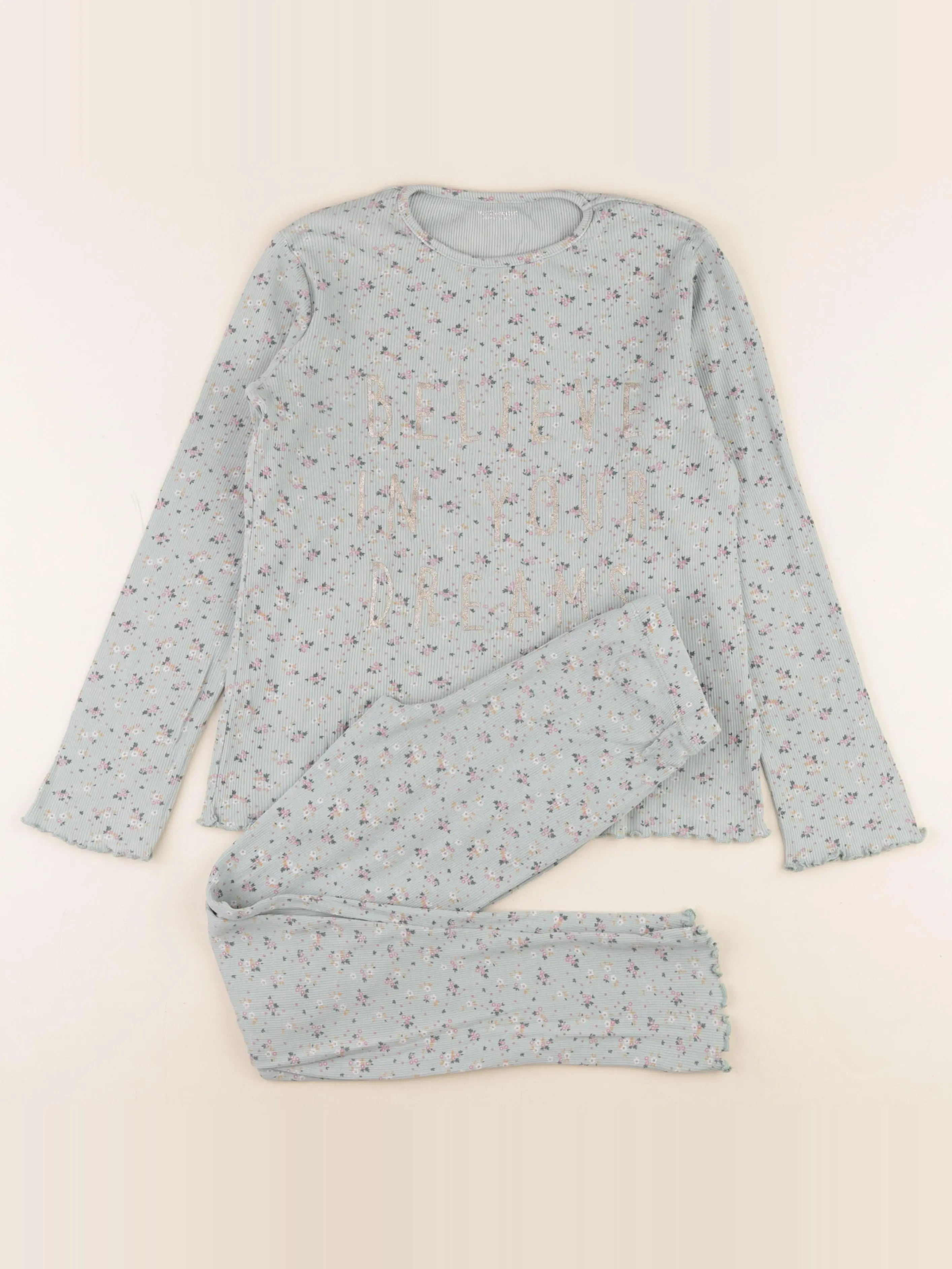 Vertbaudet - pyjama coton vert - 10 ans