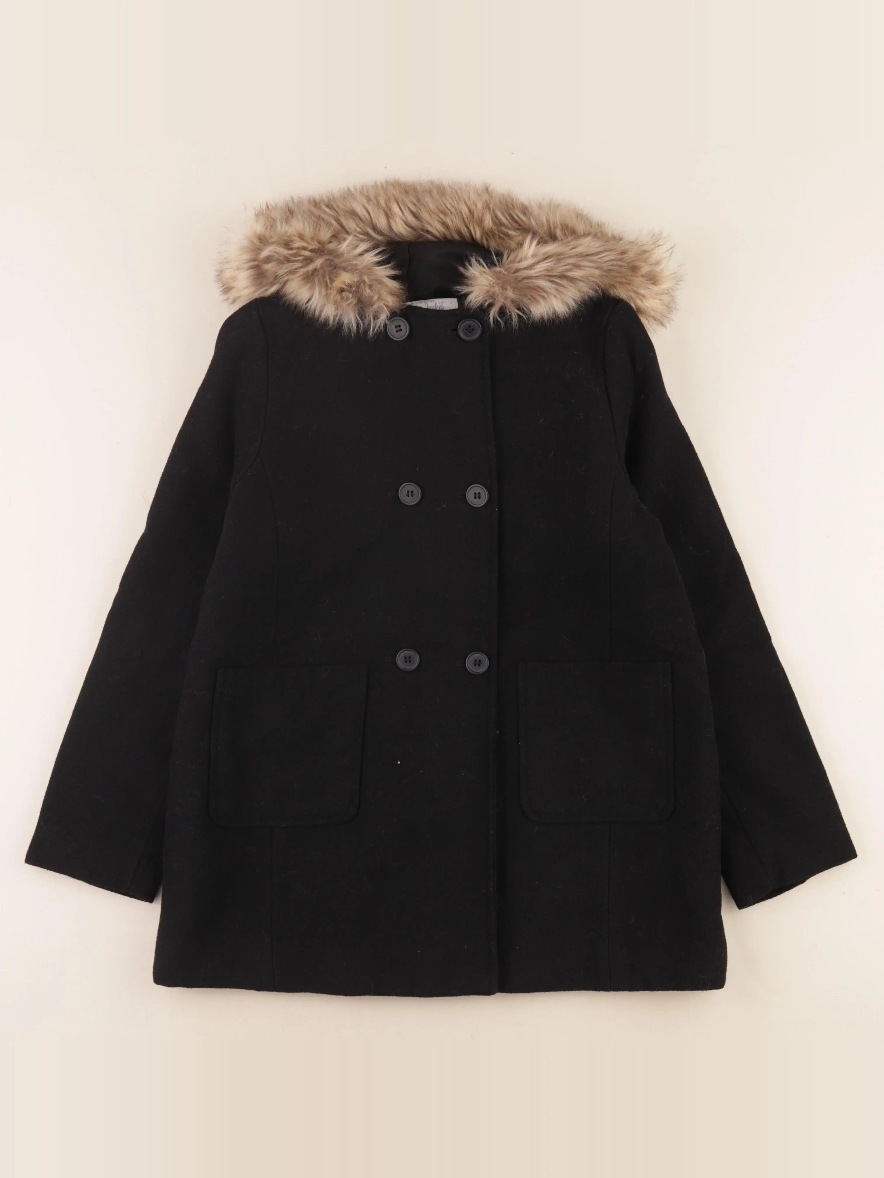 Vertbaudet - manteau noir - 10 ans