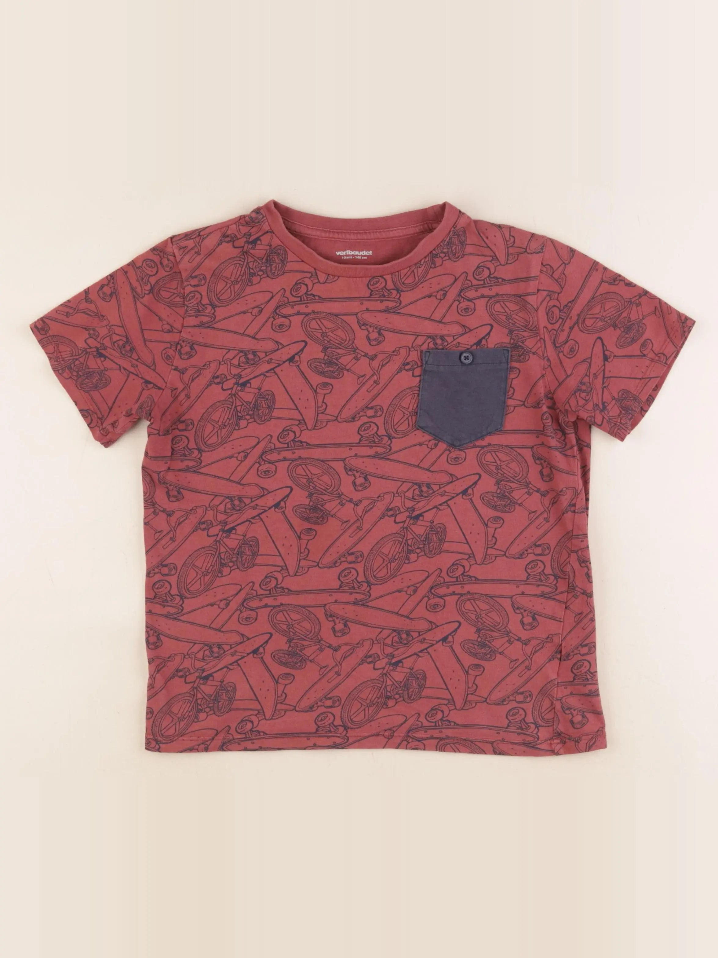 Vertbaudet - tee-shirt rouge - 10 ans