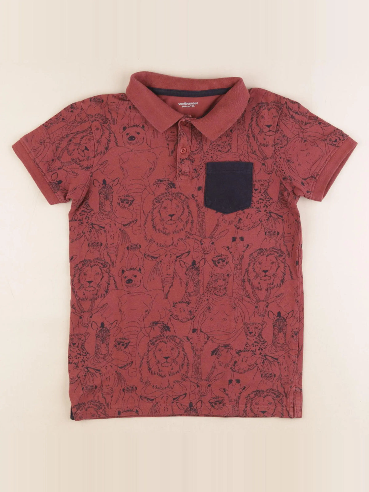 Vertbaudet - polo marron - 10 ans