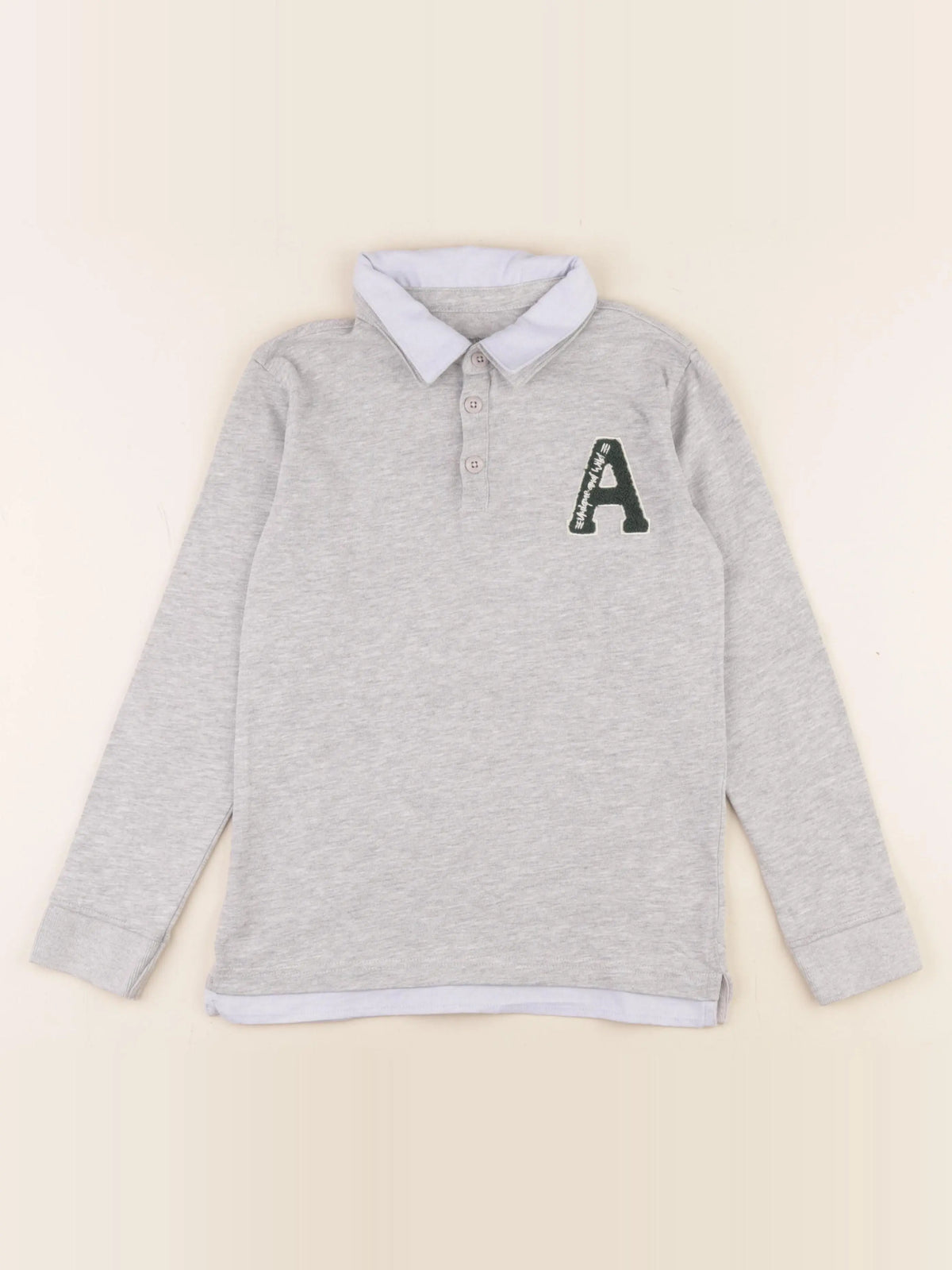 Vertbaudet - polo gris - 10 ans