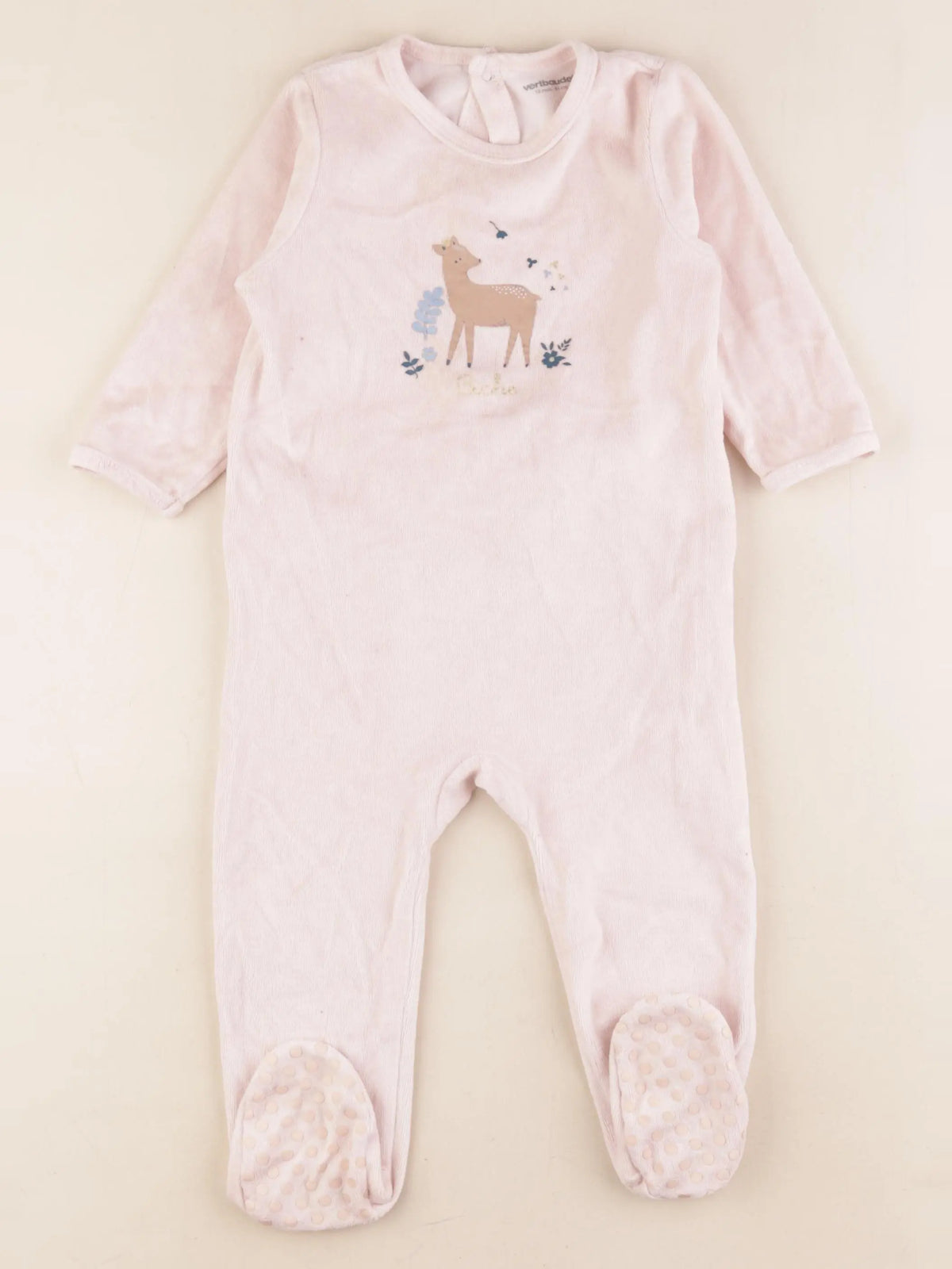 Vertbaudet - pyjama velours rose - 18 mois