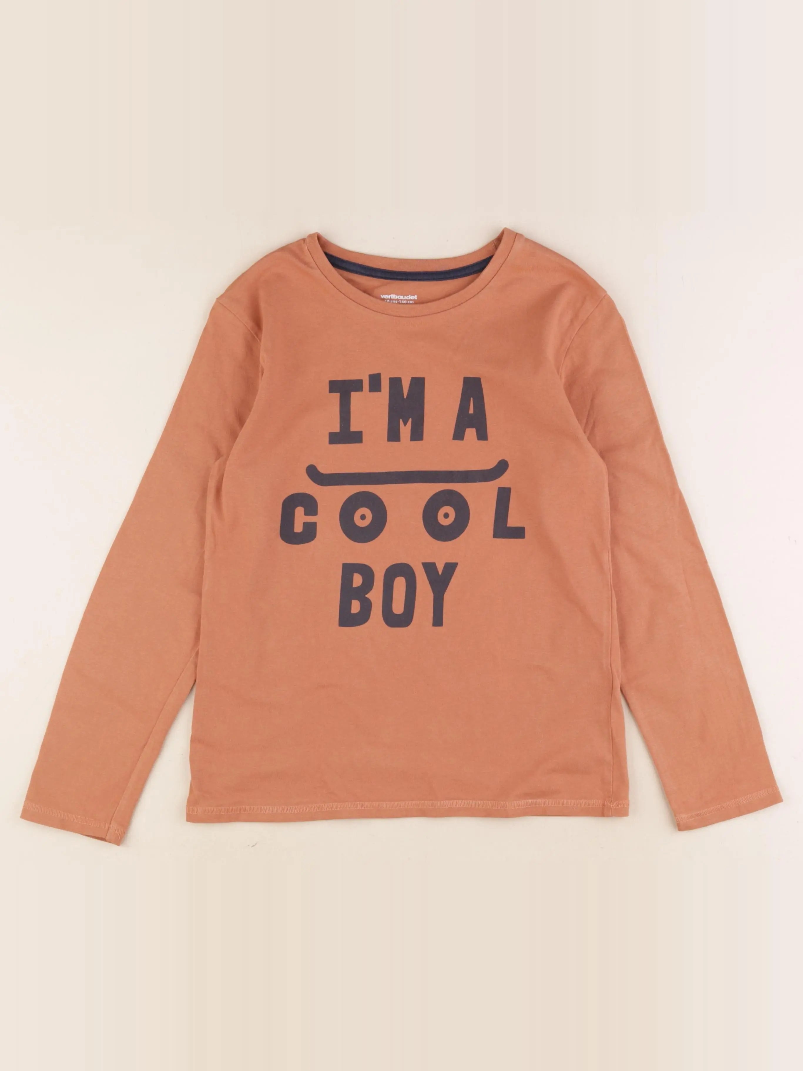 Vertbaudet - tee-shirt marron - 10 ans