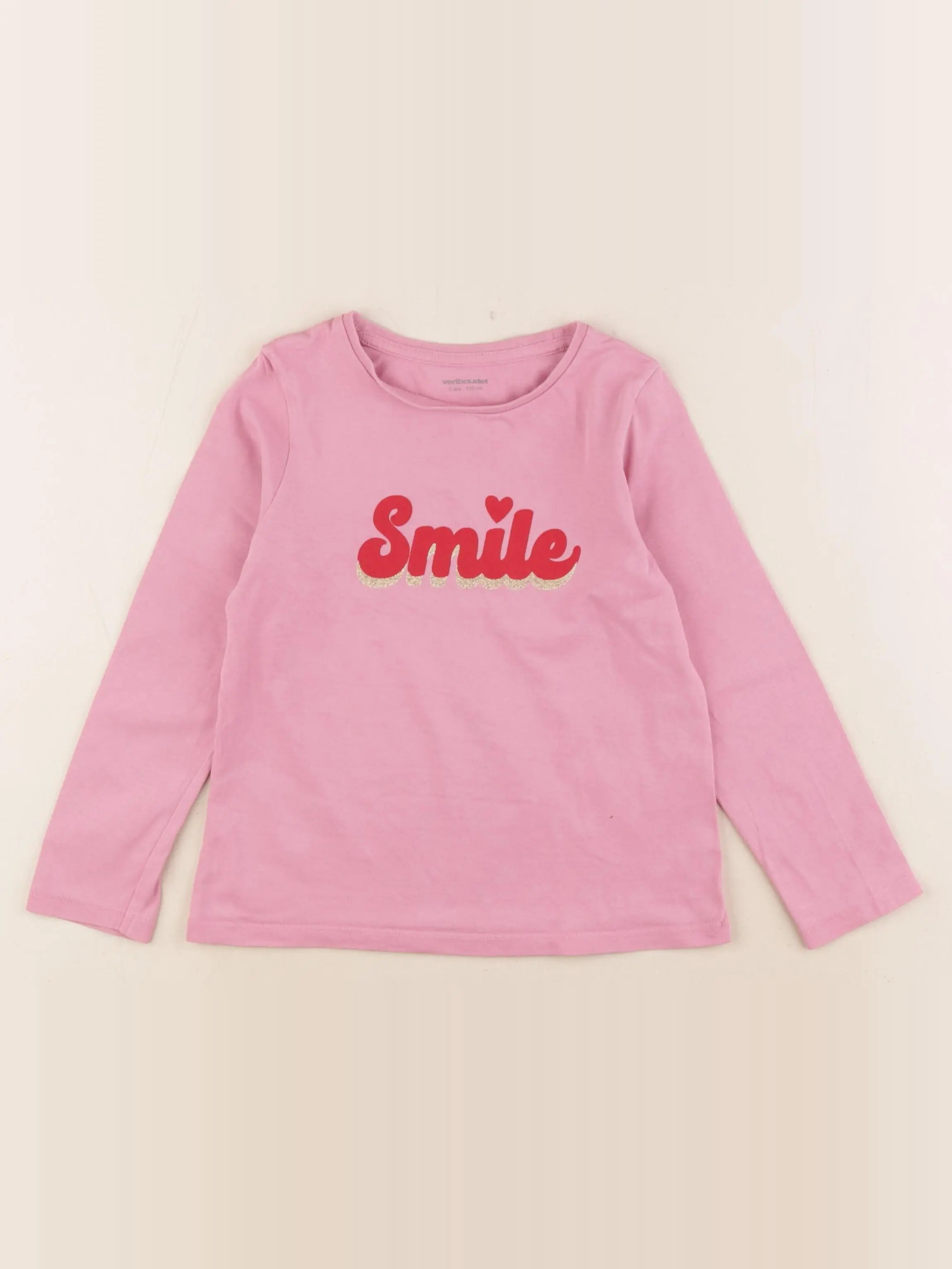 Vertbaudet - tee-shirt rose - 5 ans
