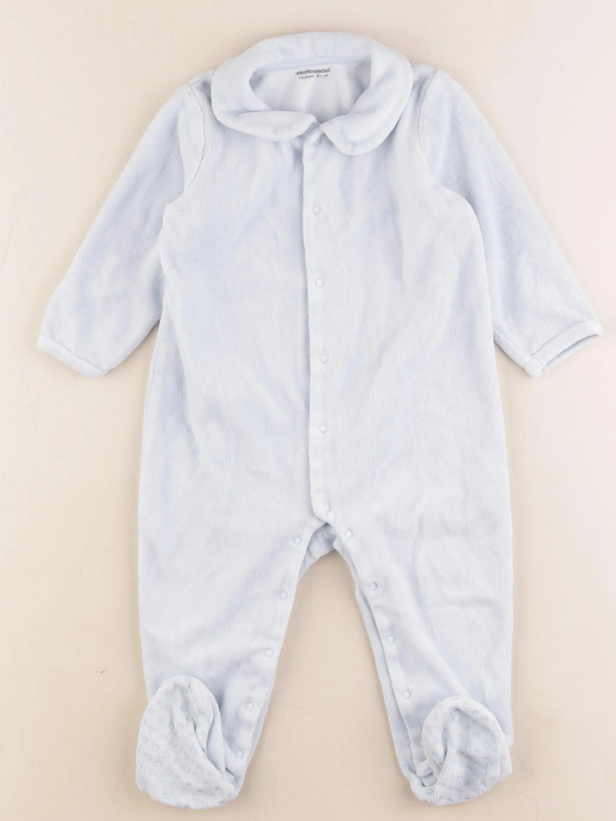 Vertbaudet - pyjama velours bleu - 18 mois