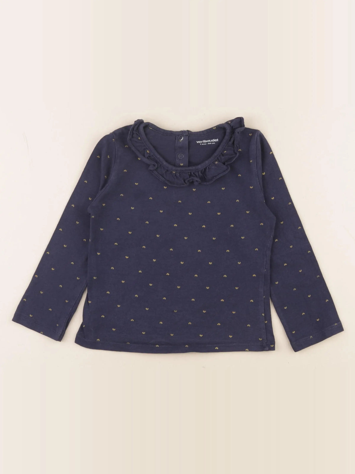 Vertbaudet - tee-shirt bleu, or - 3 ans