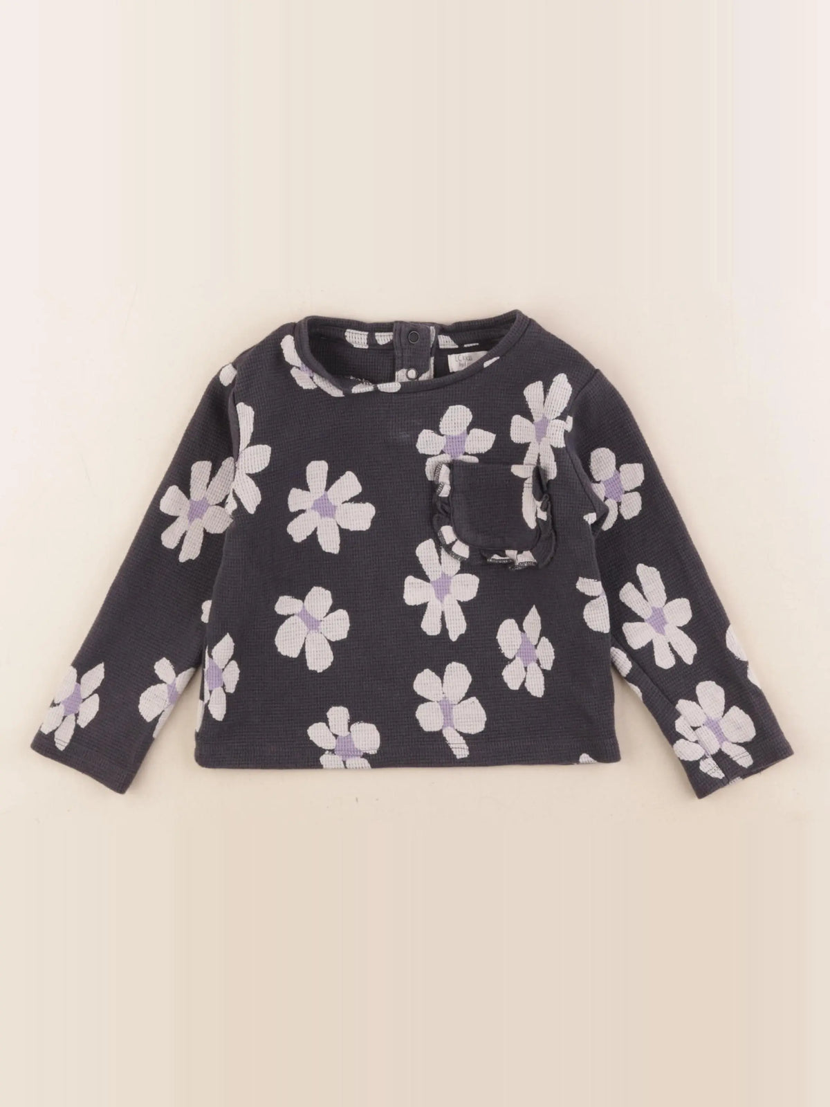 Little Cigogne - tee-shirt gris, violet - 4 ans