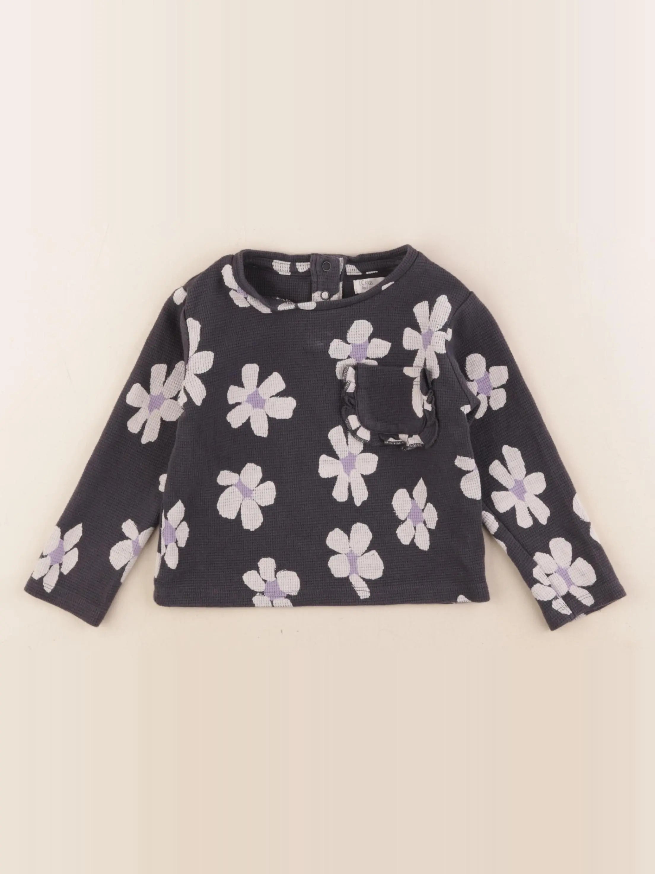 Little Cigogne - tee-shirt gris, violet - 4 ans