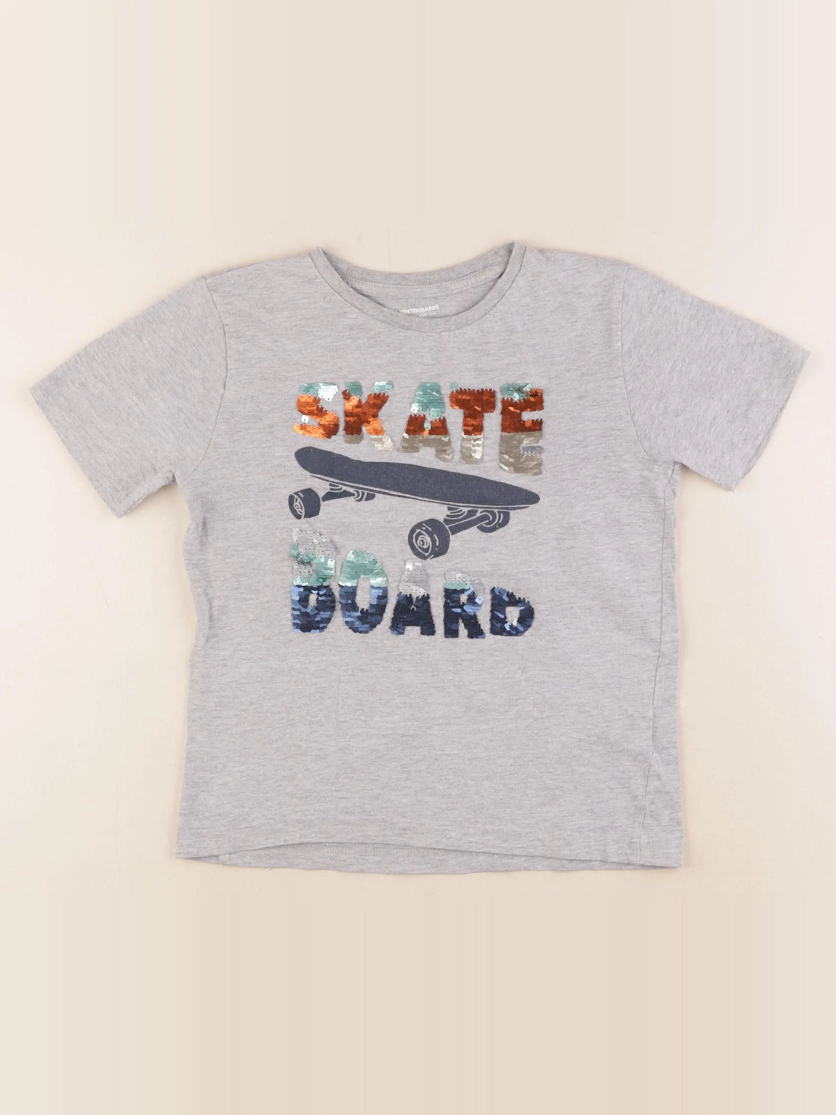 Vertbaudet - tee-shirt gris - 8 ans