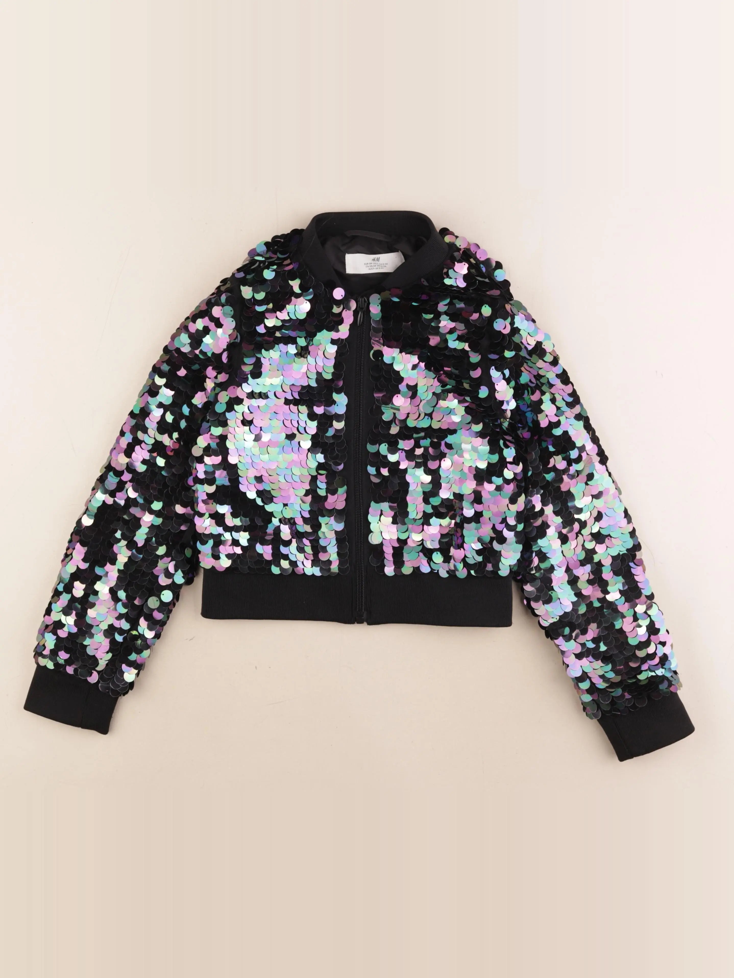 H&M - veste noir, multicolore - 8/9 ans