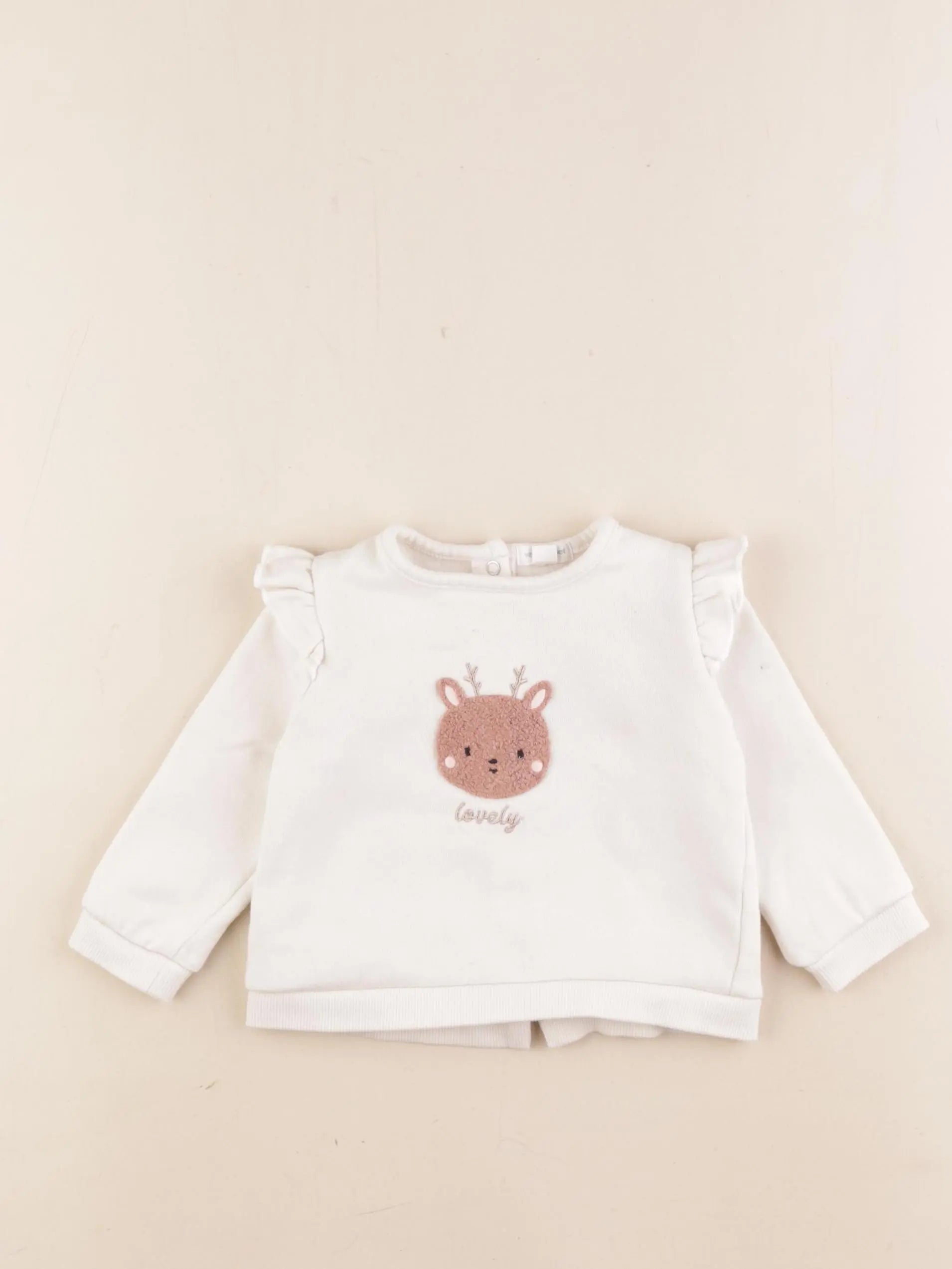 Vertbaudet - sweat beige - 6 mois