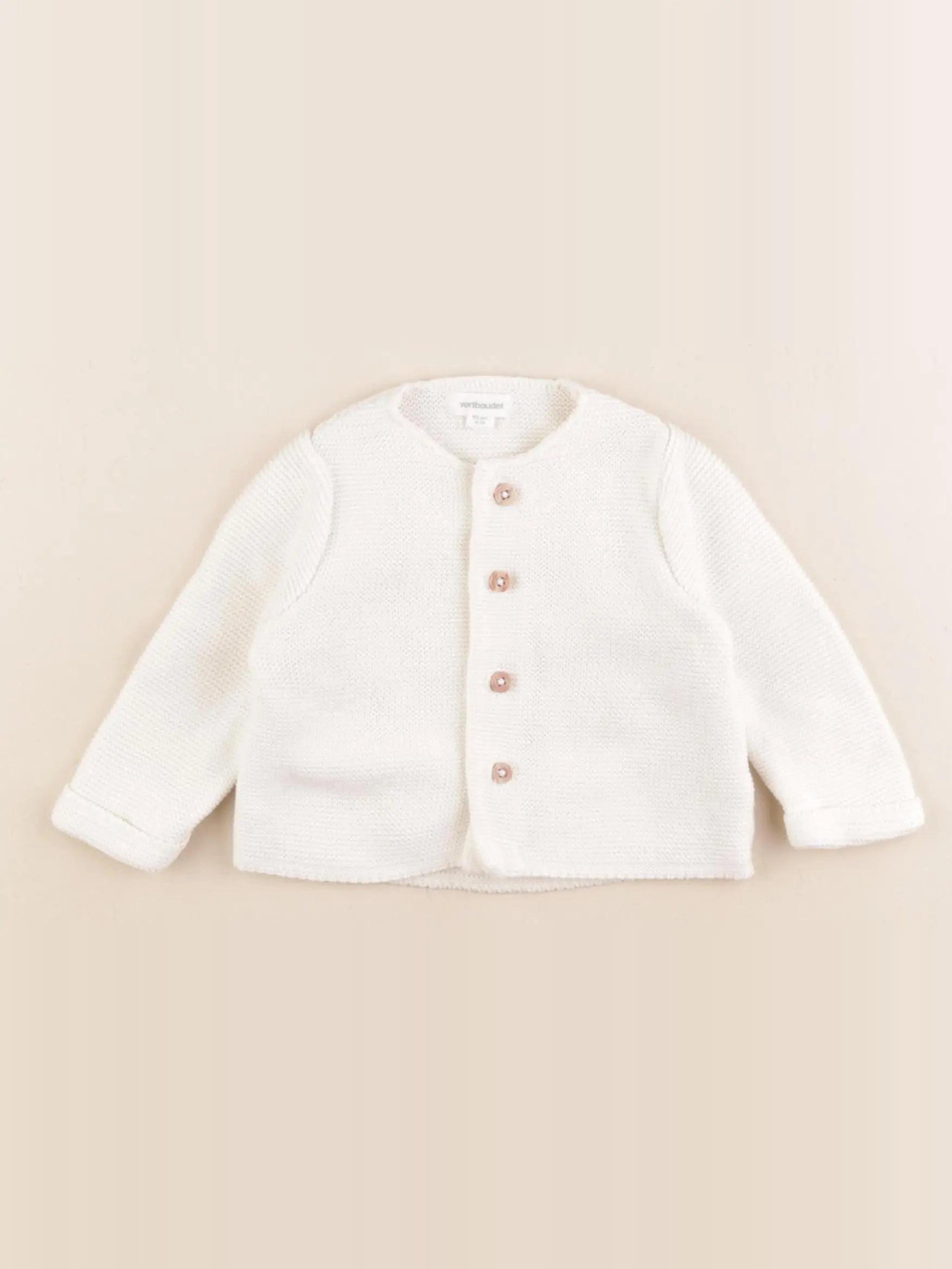 Vertbaudet - gilet beige - 3 mois