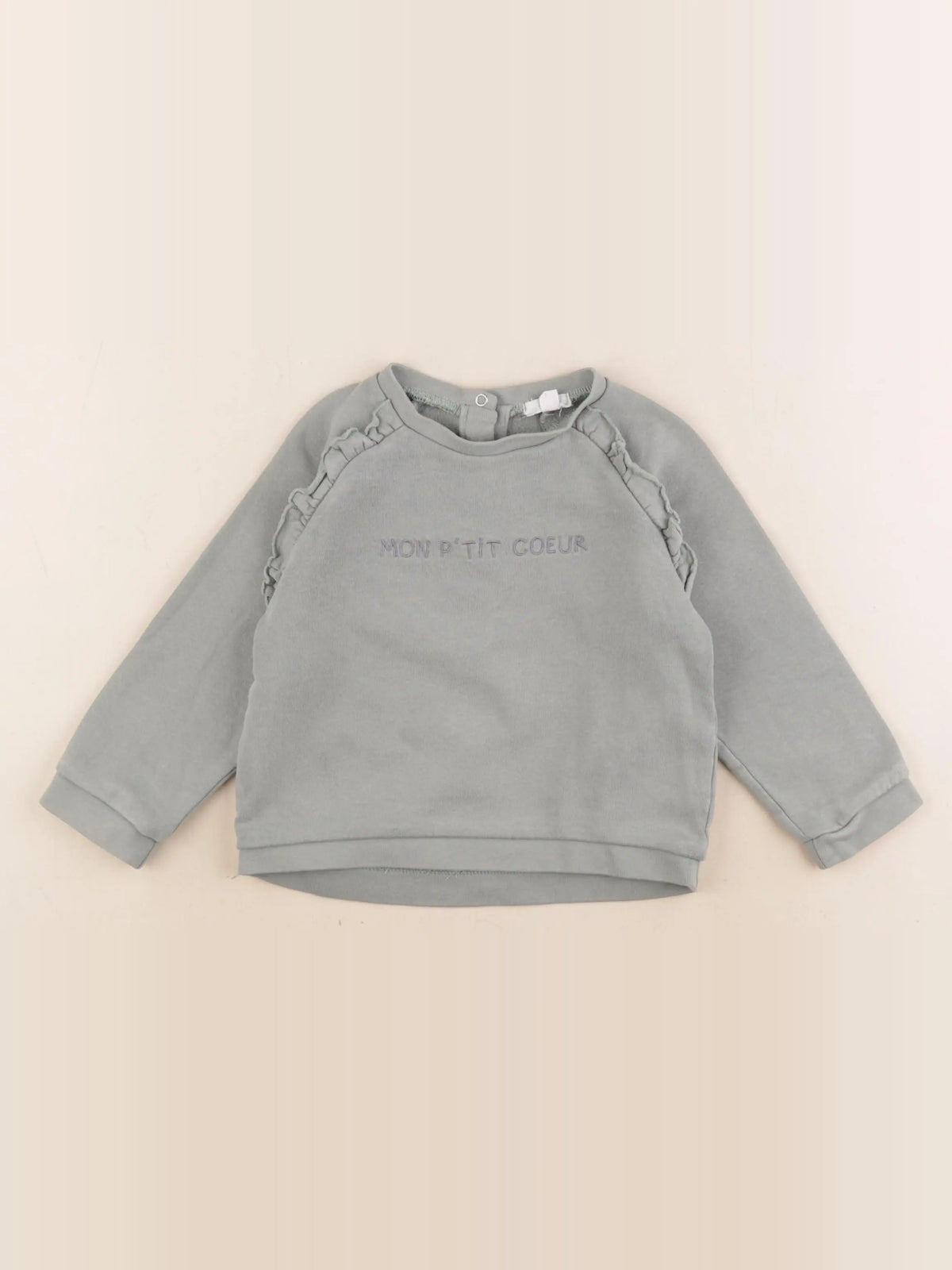 Vertbaudet - sweat vert - 24 mois