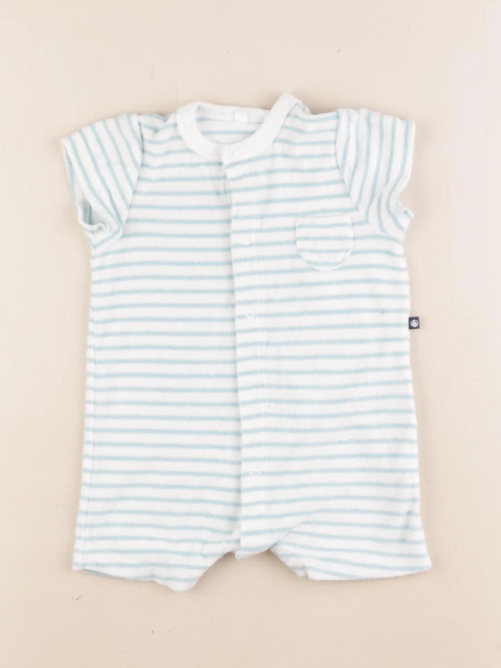 Petit Bateau - combinaison blanc, bleu - 6 mois