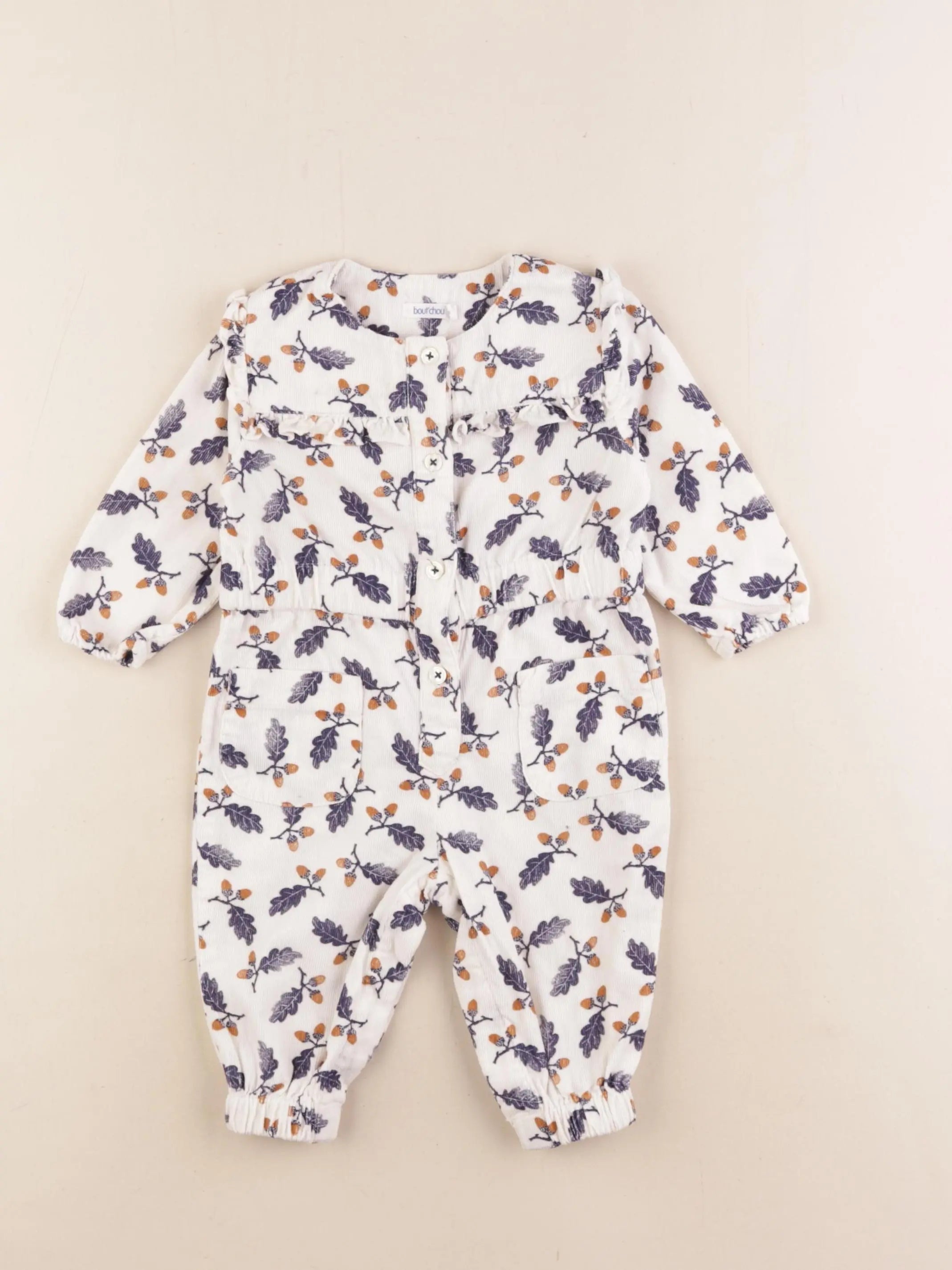 Boutchou - combinaison bleu, blanc - 6 mois