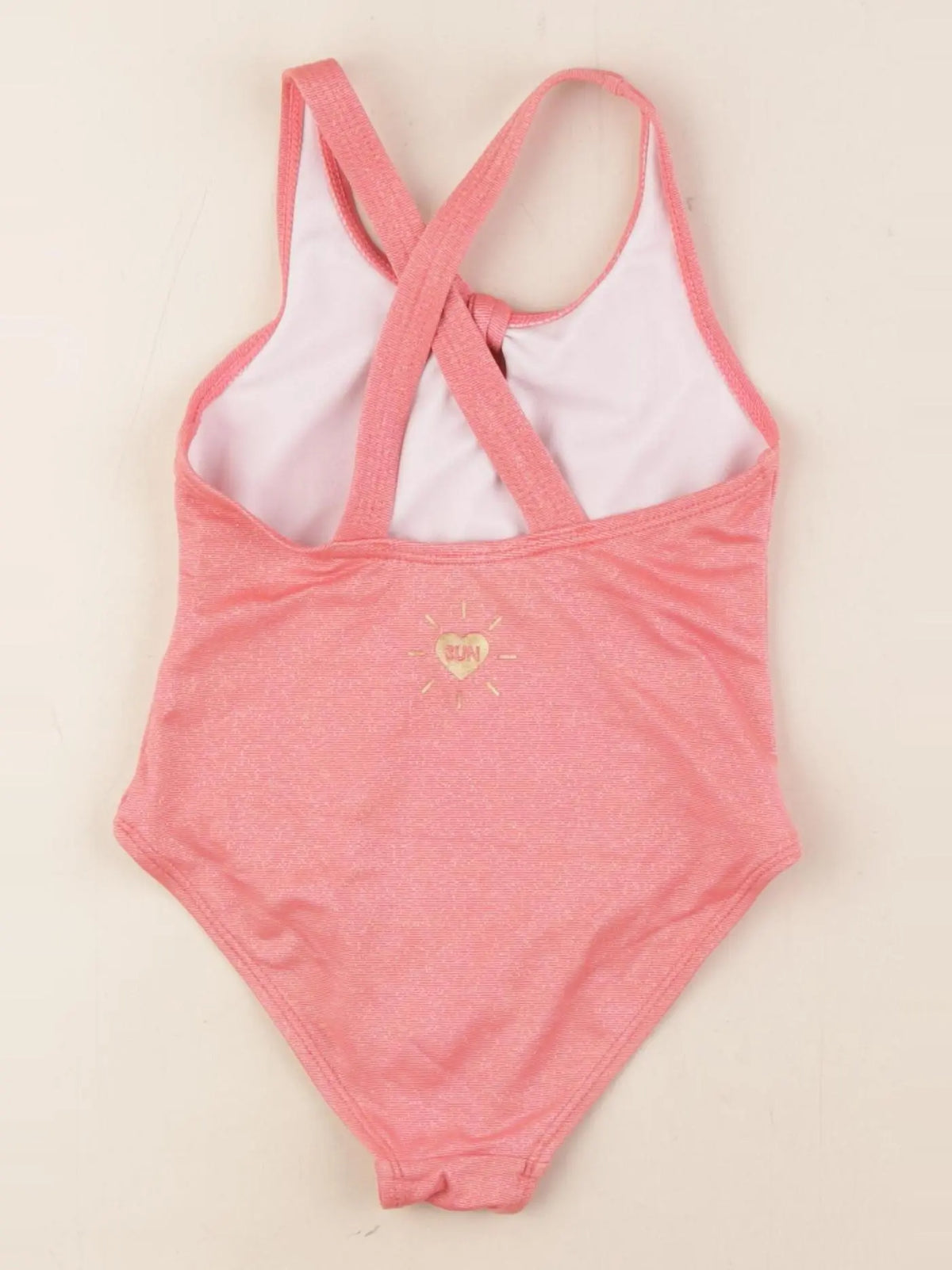 Vertbaudet - maillot de bain or, rose - 4 ans