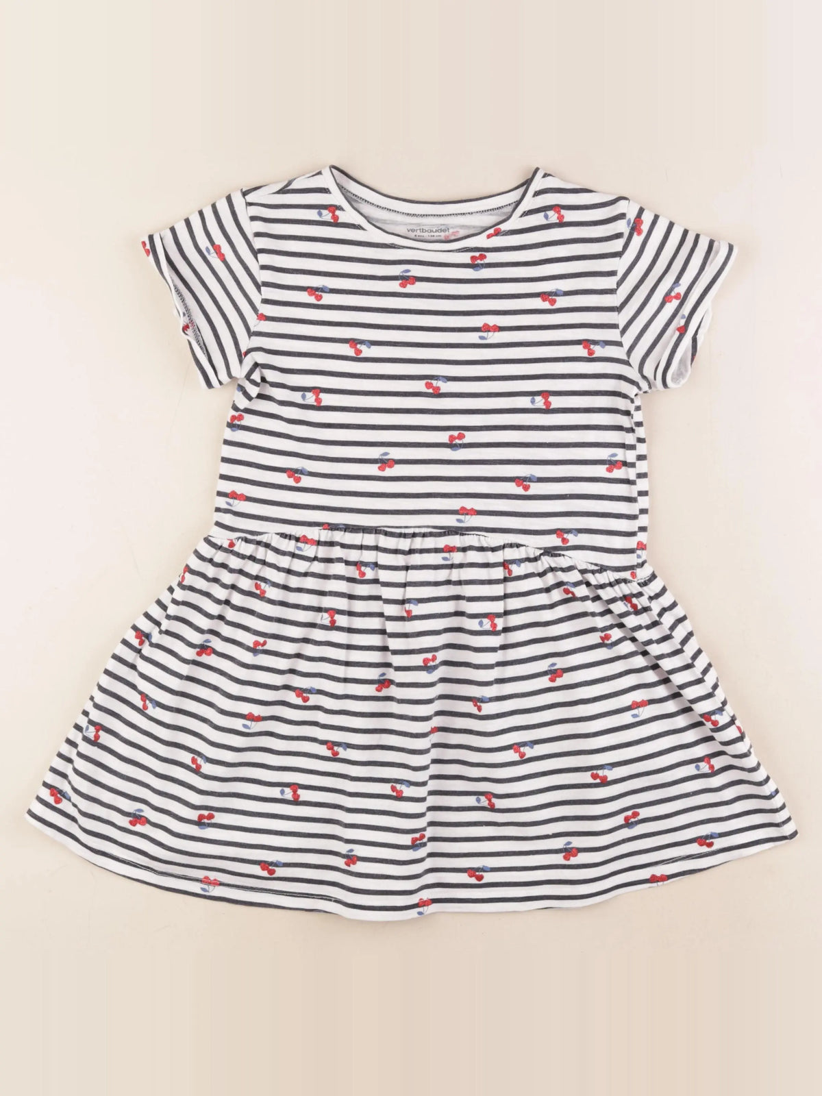 Vertbaudet - robe blanc, bleu - 8 ans