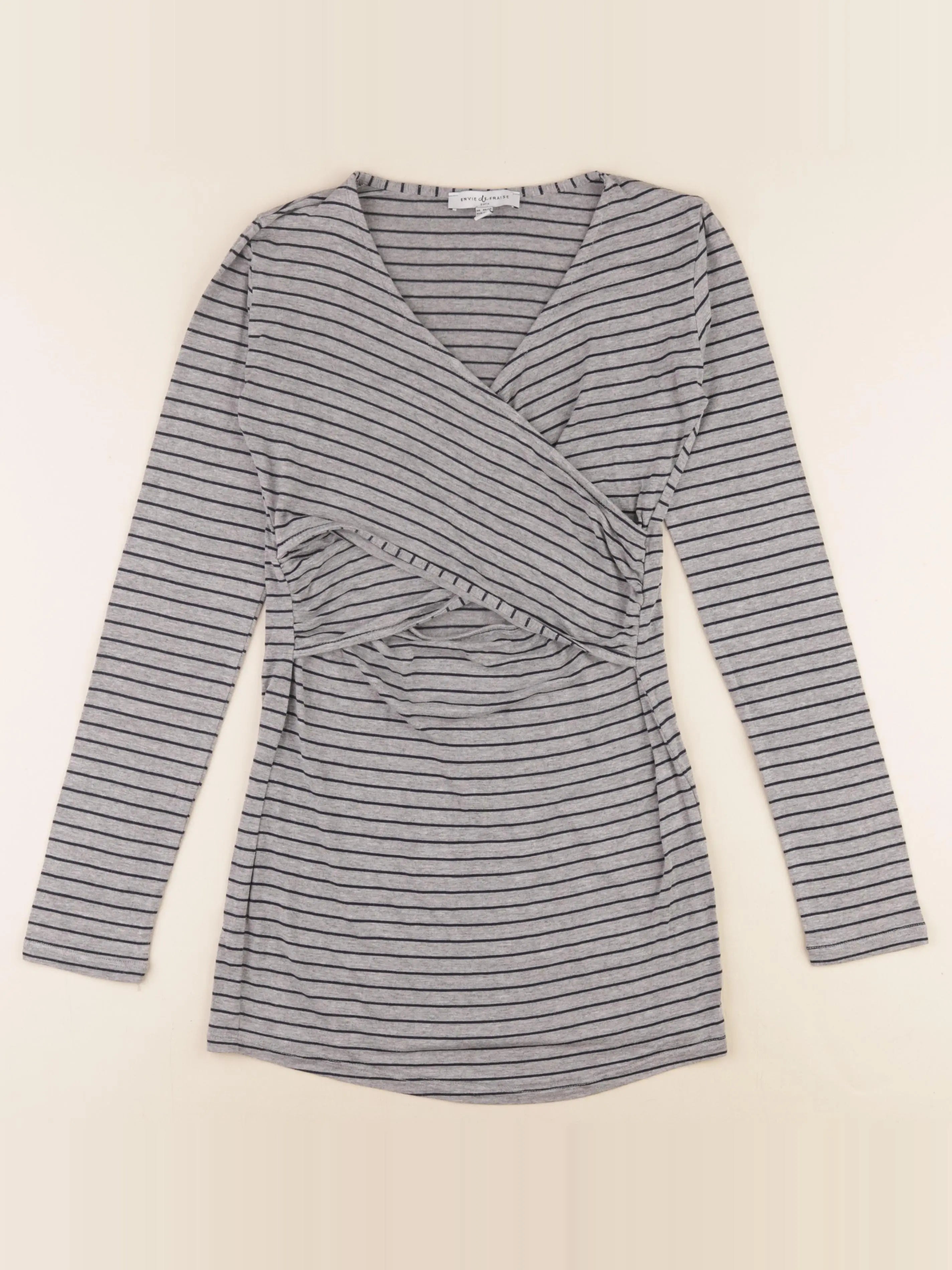 Envie de fraise - tee-shirt grossesse, allaitement gris, noir - 36 à 38