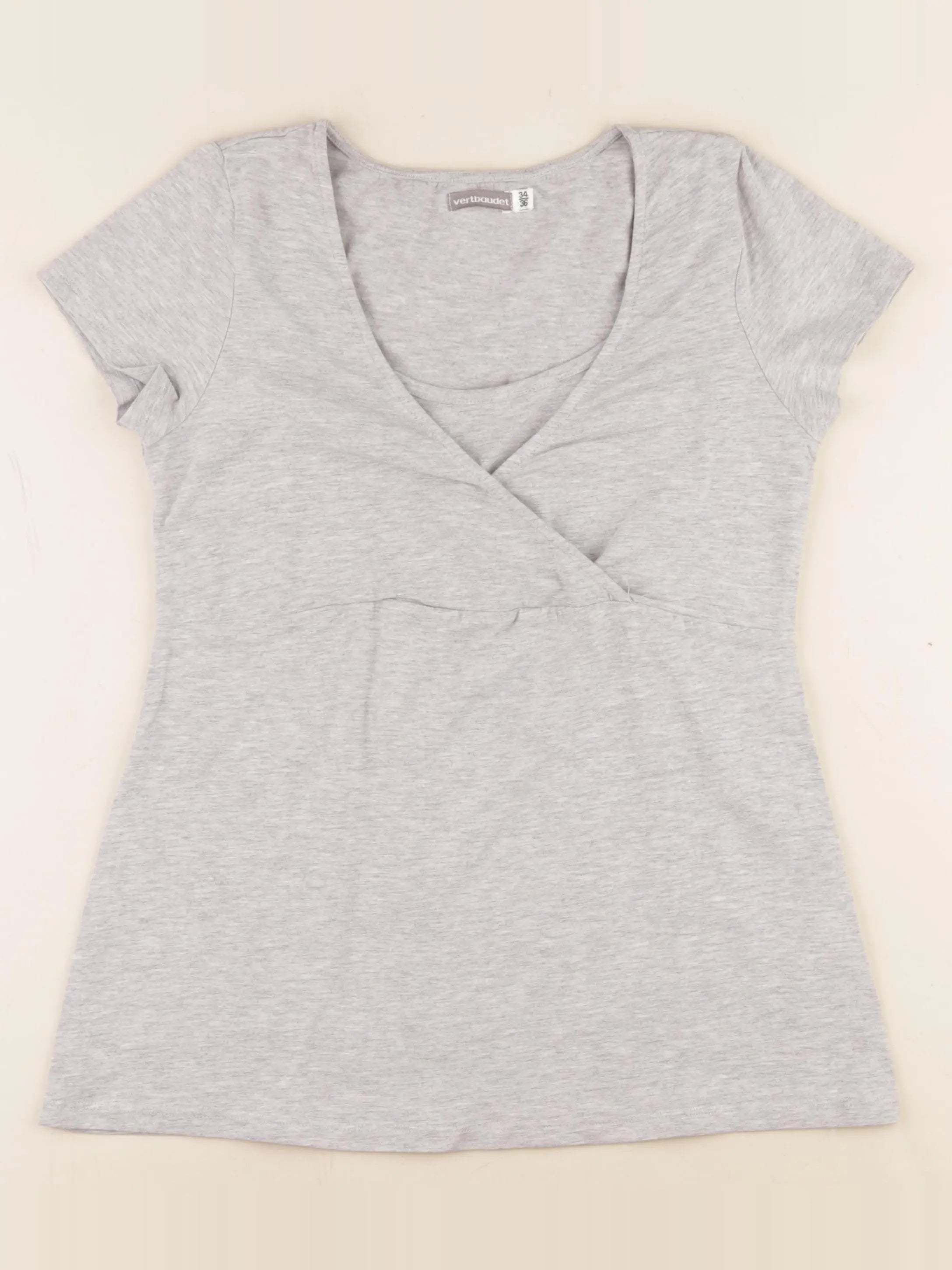 Vertbaudet - tee-shirt grossesse, allaitement gris - 34 à 36