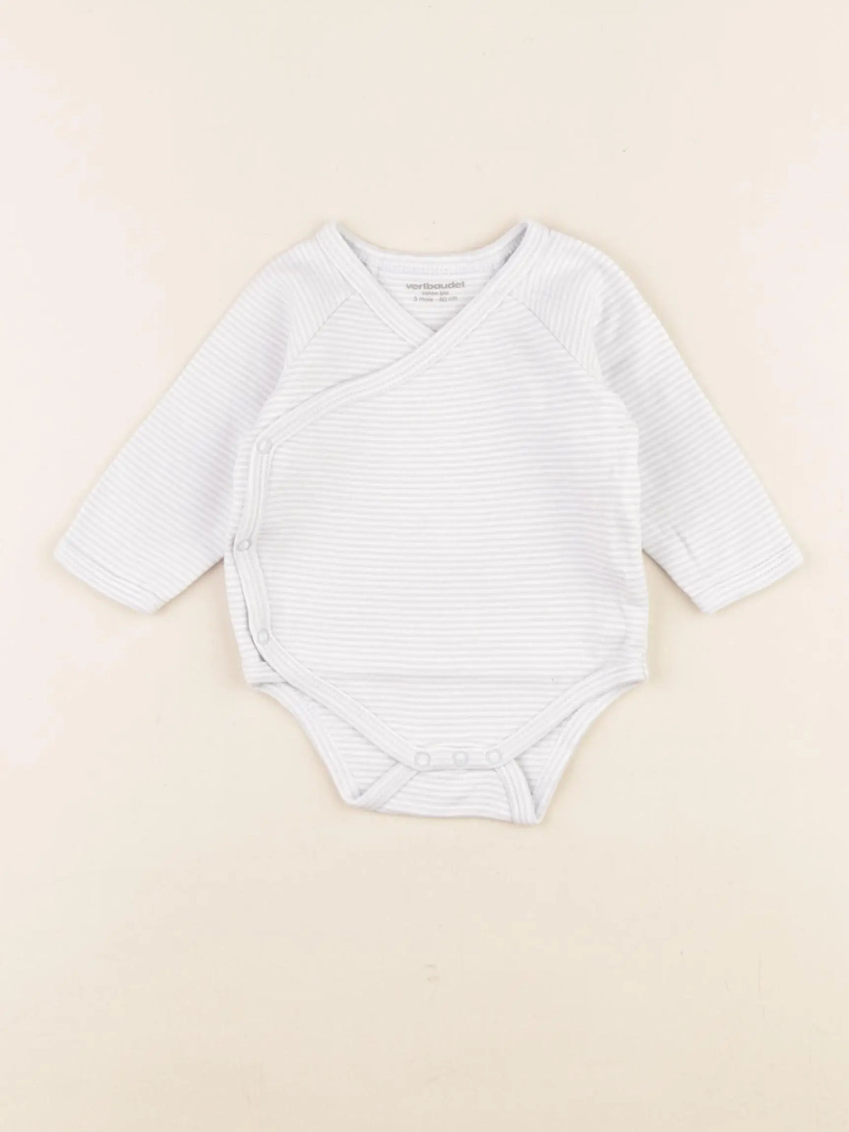 Vertbaudet - body blanc, bleu - 3 mois