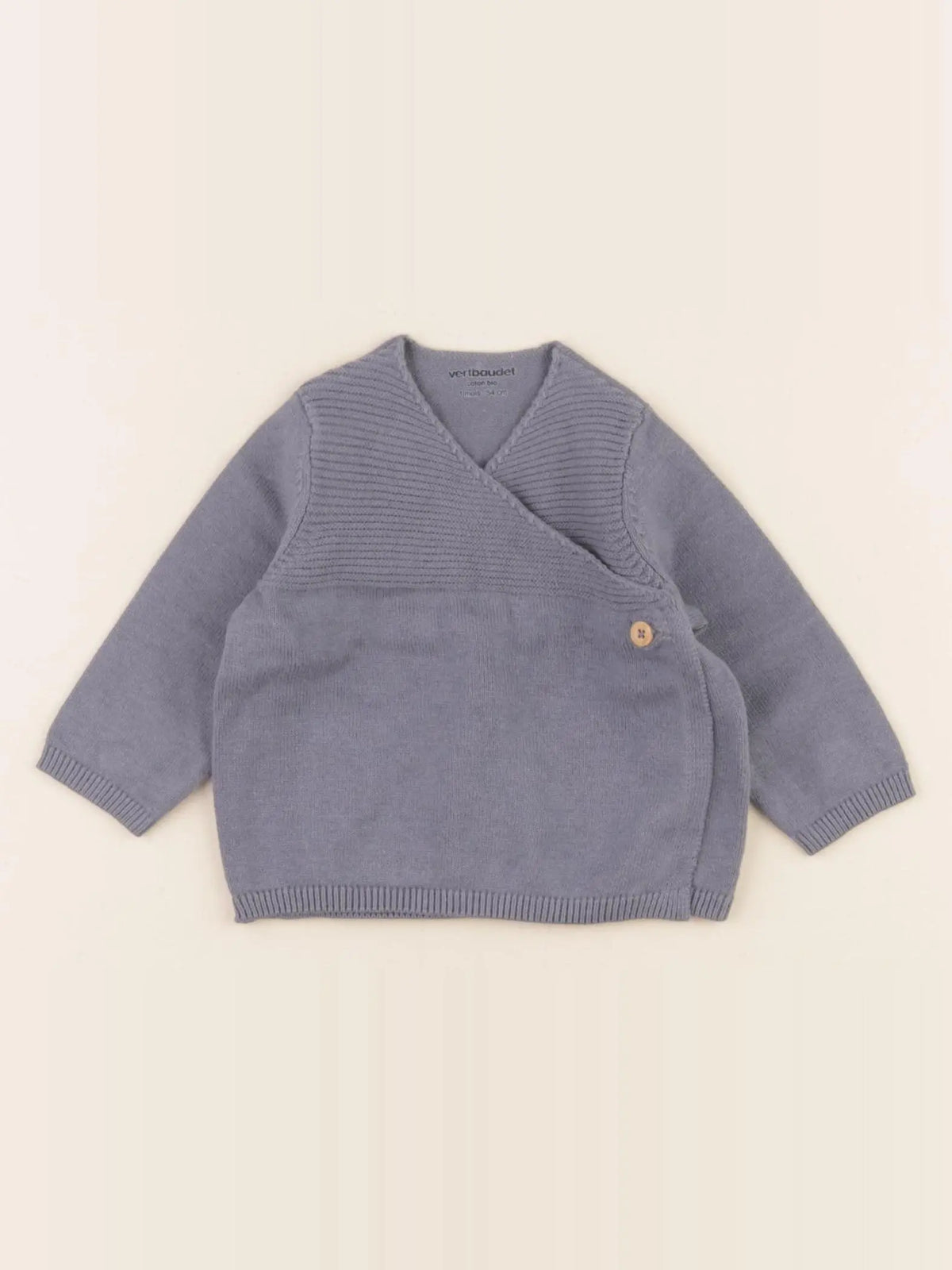 Vertbaudet - gilet bleu - 1 mois