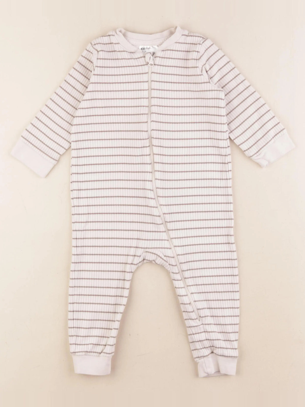 H&M - combinaison beige - 9/12 mois