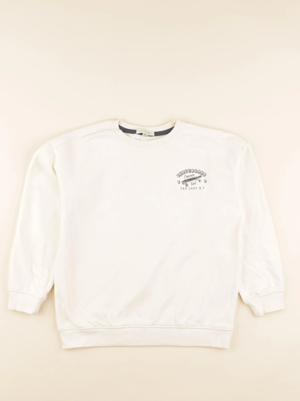 Vertbaudet - sweat beige - 8 ans