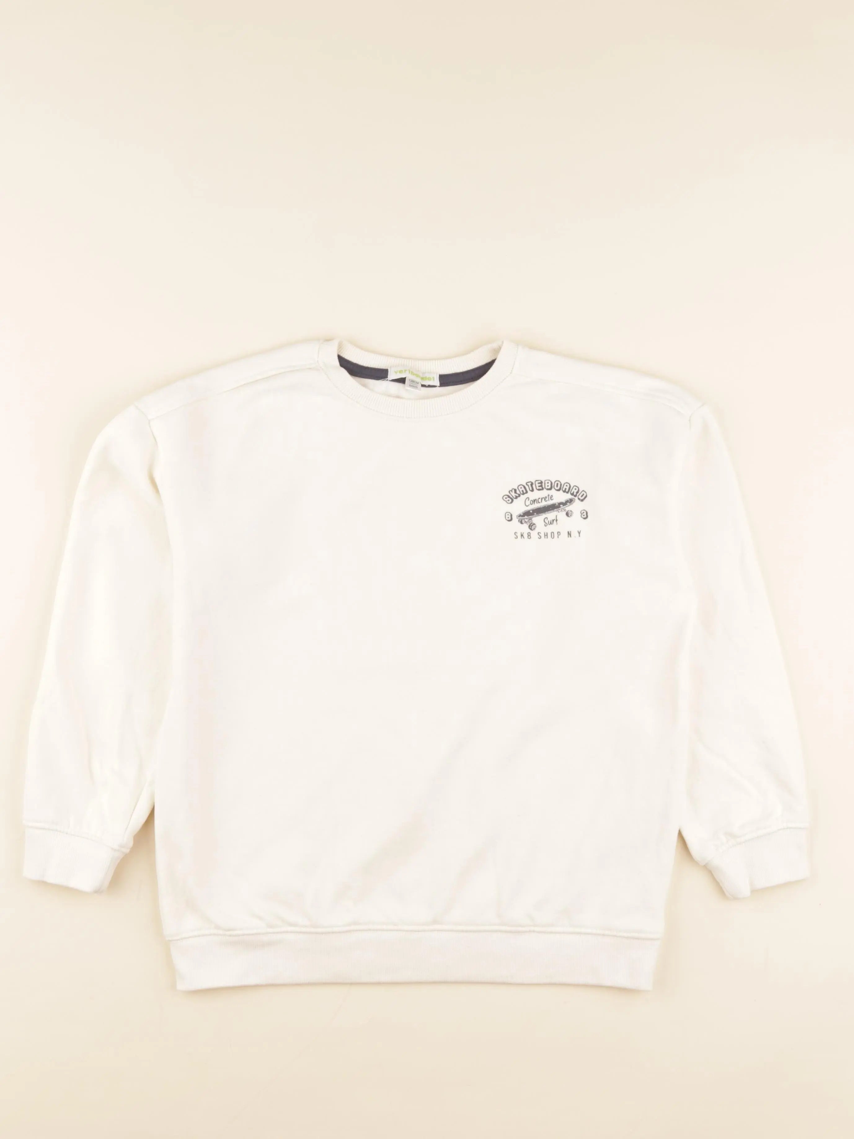 Vertbaudet - sweat beige - 8 ans