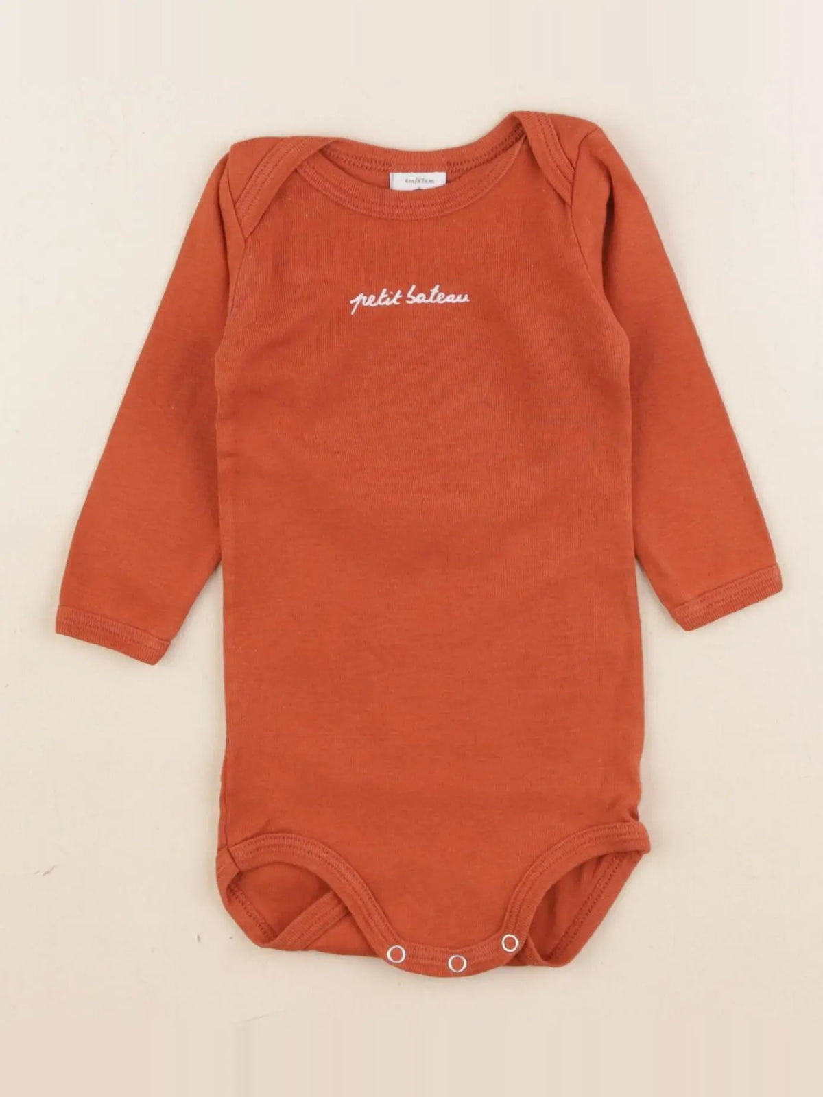 Petit Bateau - body orange - 6 mois