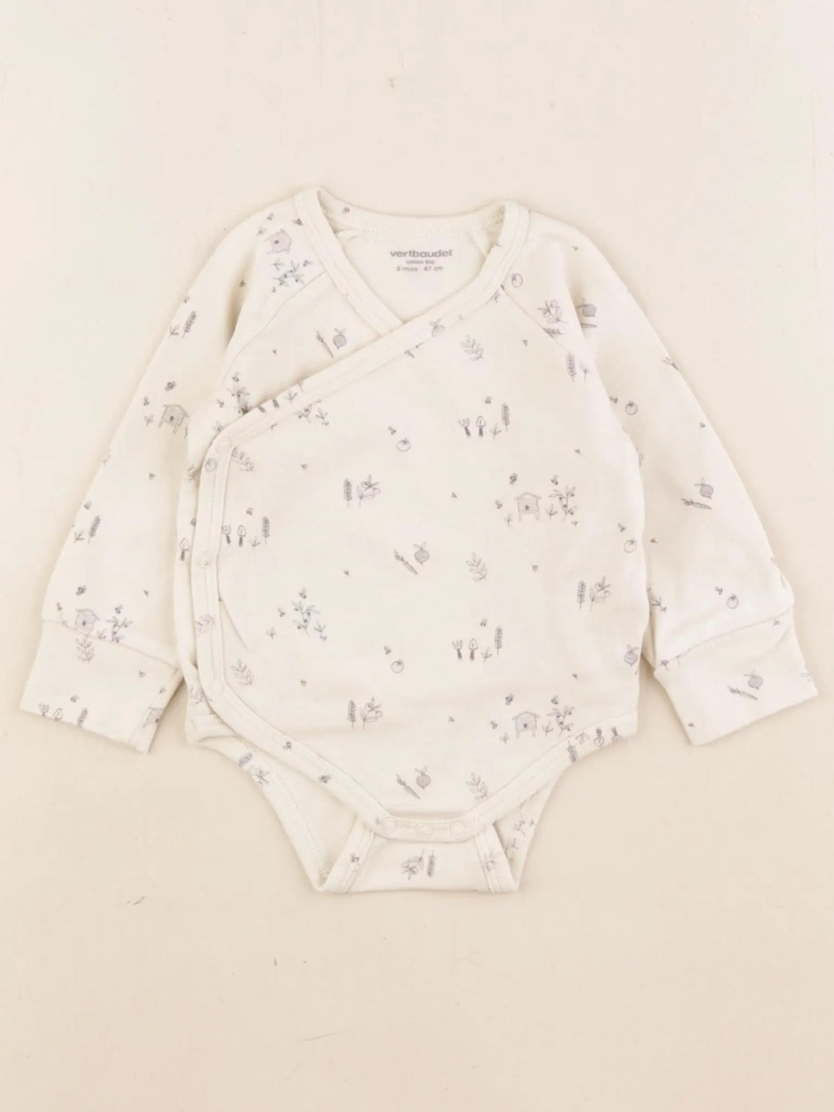 Vertbaudet - body beige - 6 mois