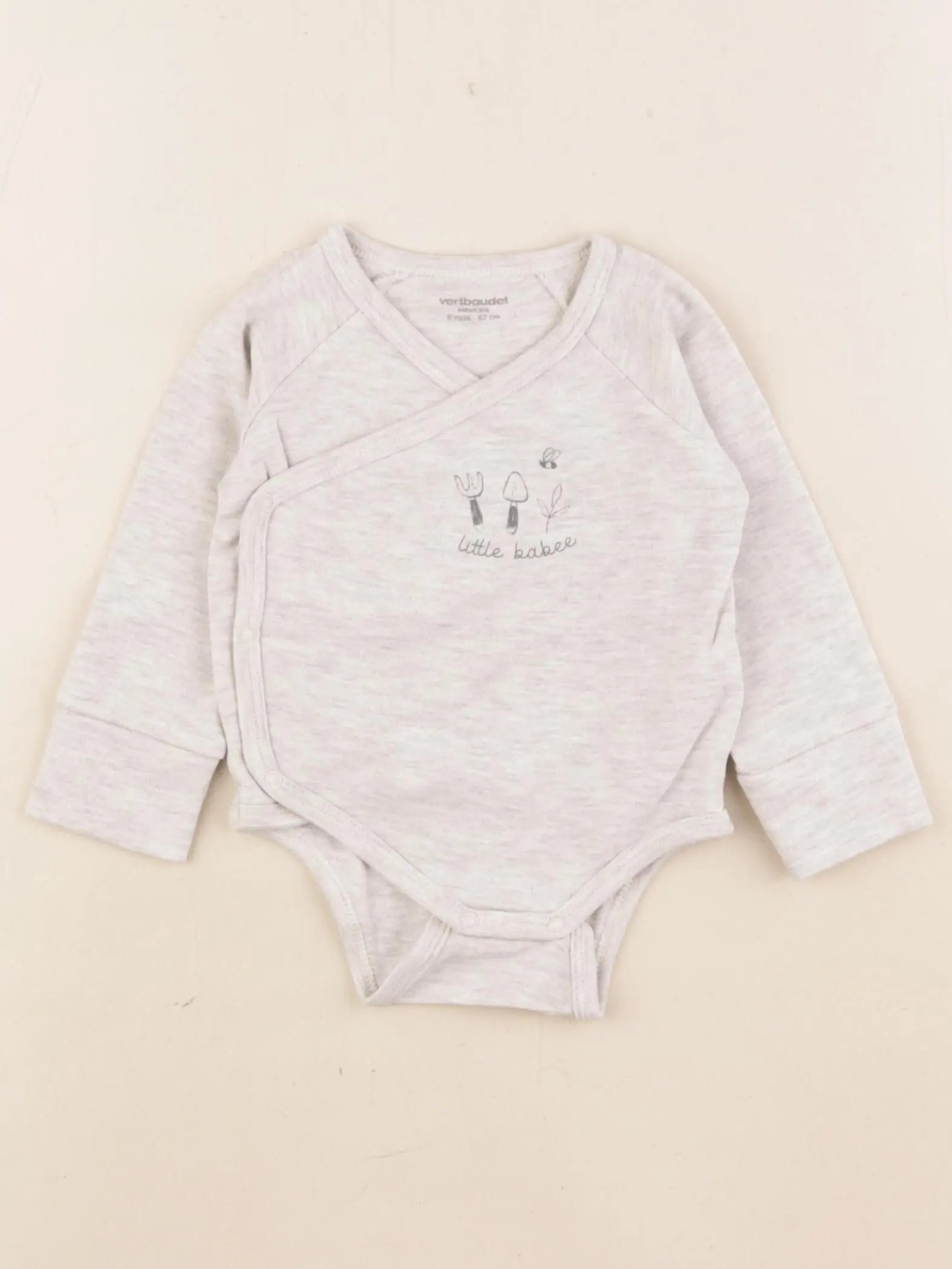 Vertbaudet - body gris - 6 mois