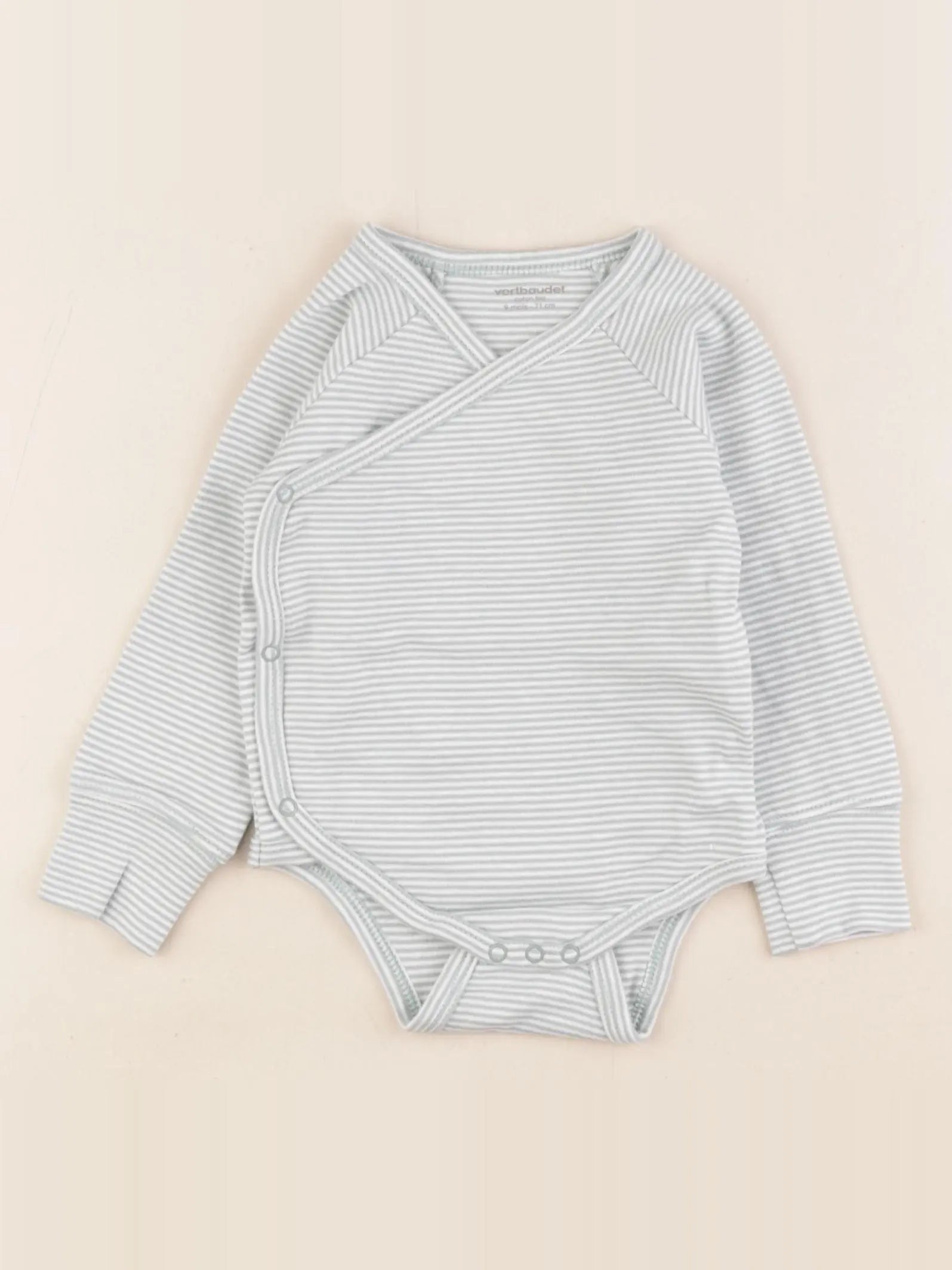 Vertbaudet - body blanc, vert - 9 mois