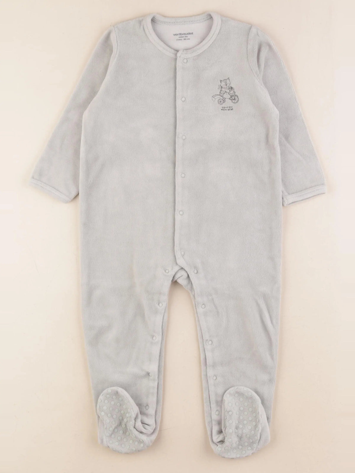Vertbaudet - pyjama velours vert - 2 ans