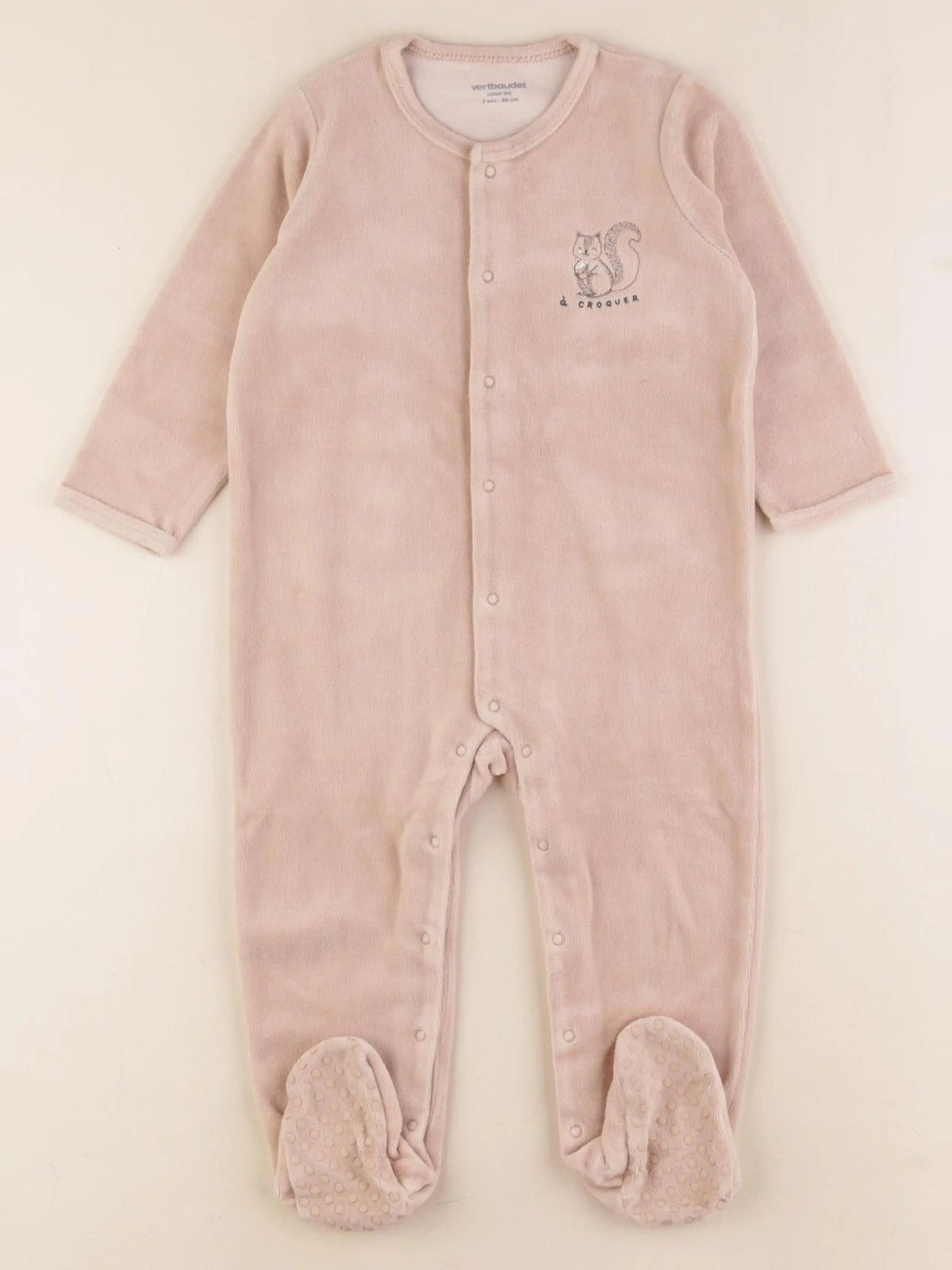 Vertbaudet - pyjama velours beige - 2 ans