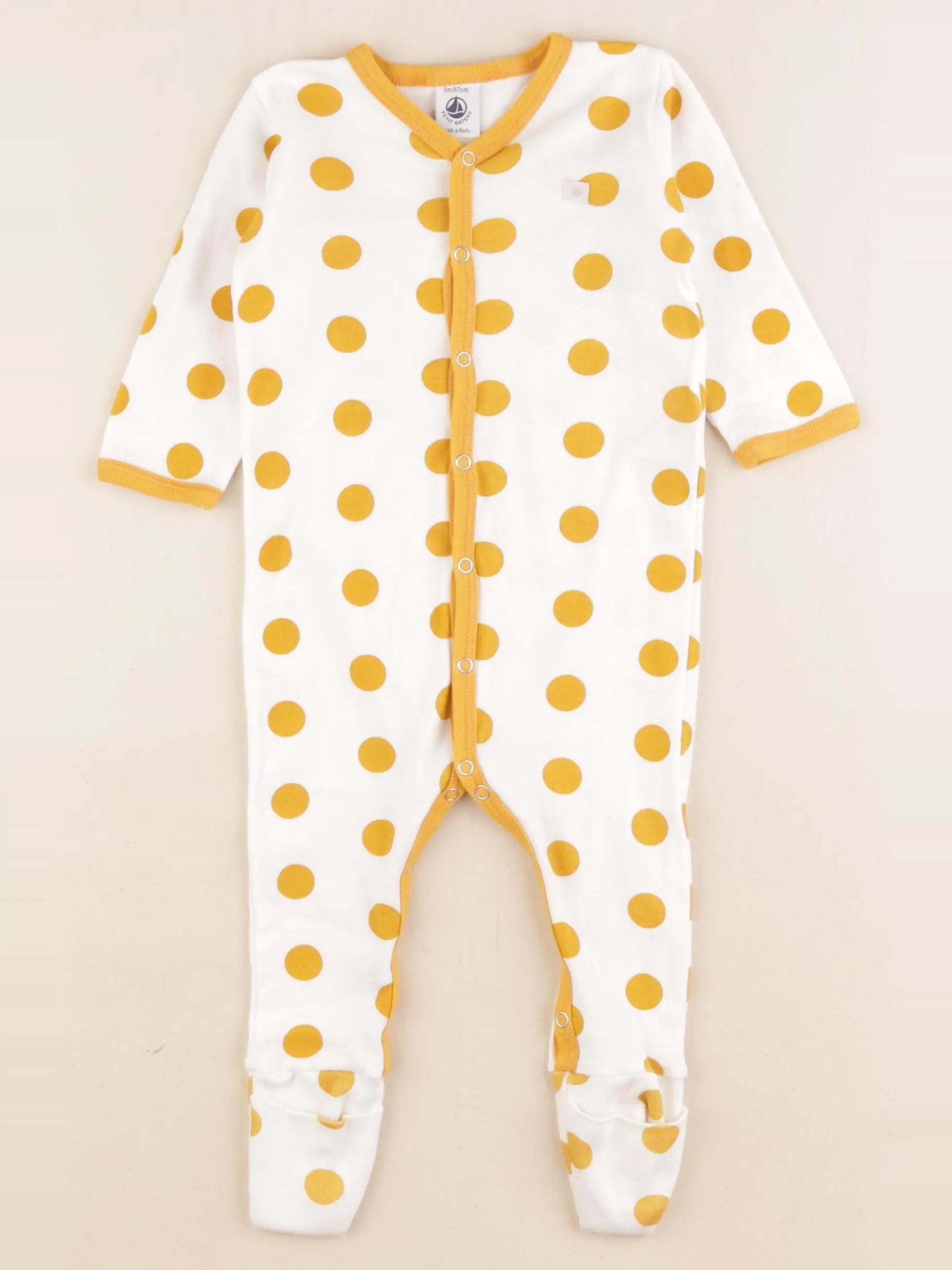Petit Bateau - pyjama coton jaune - 6 mois