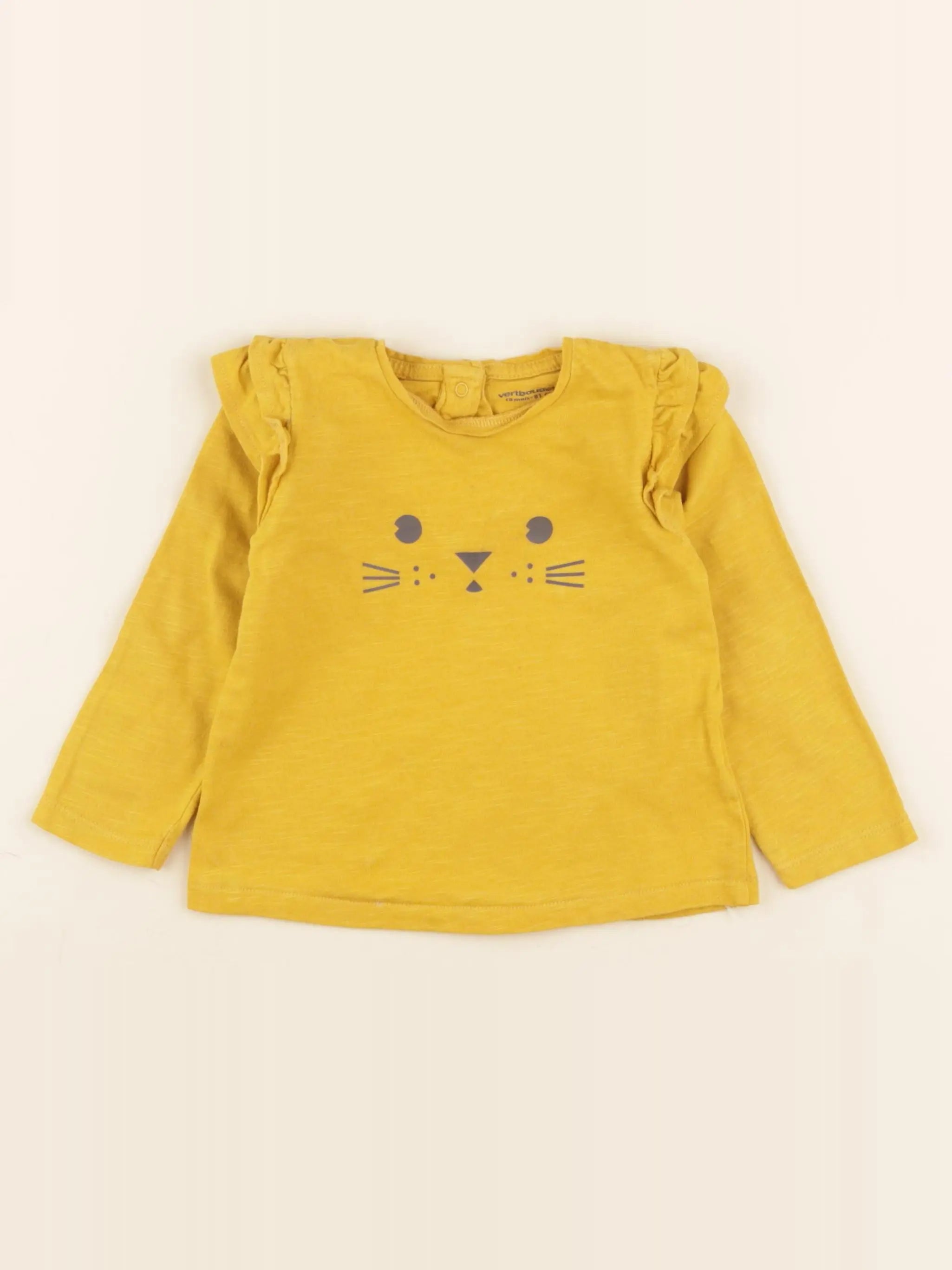 Vertbaudet - tee-shirt jaune - 18 mois