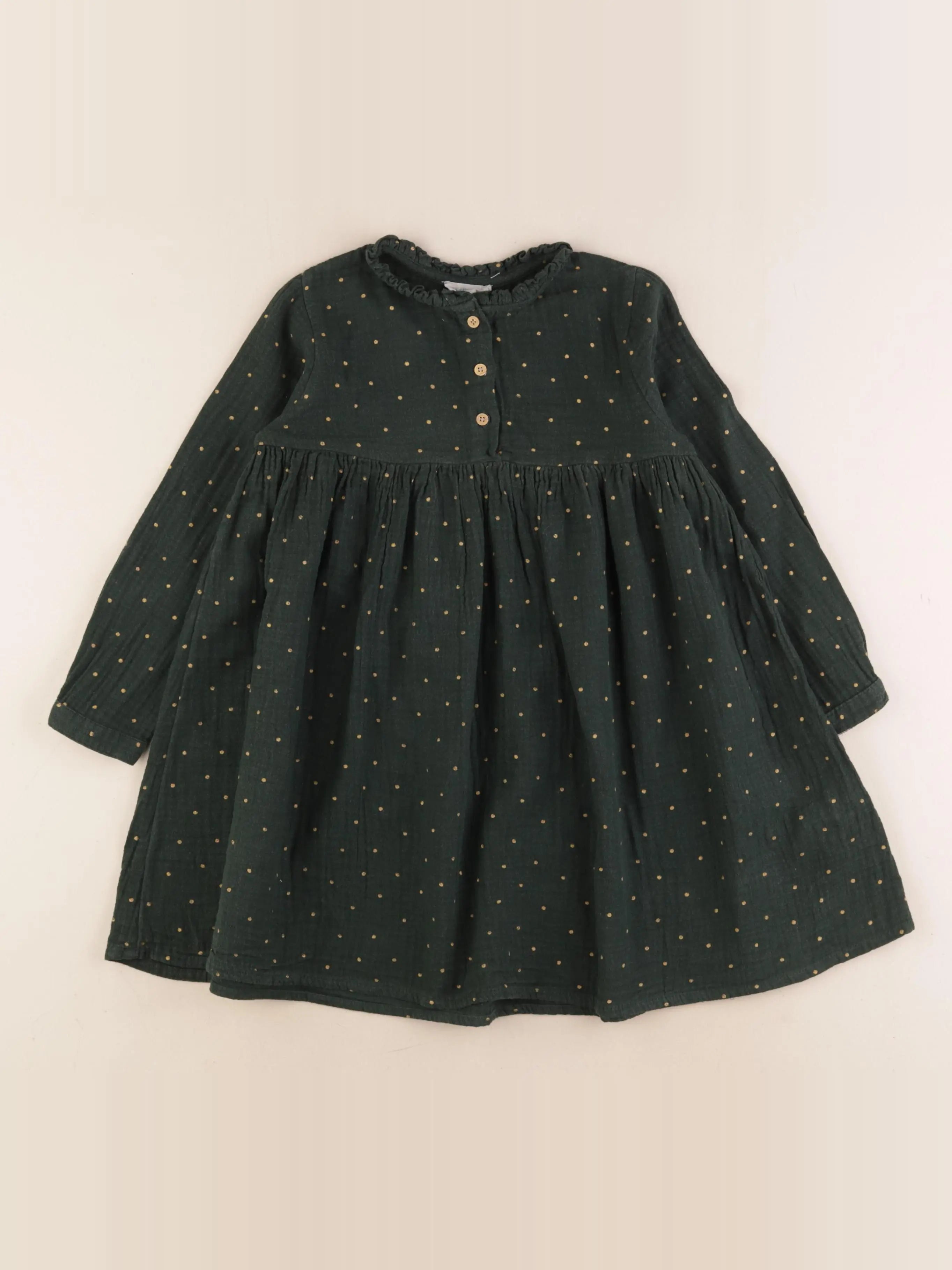 Vertbaudet - robe or, vert - 5 ans