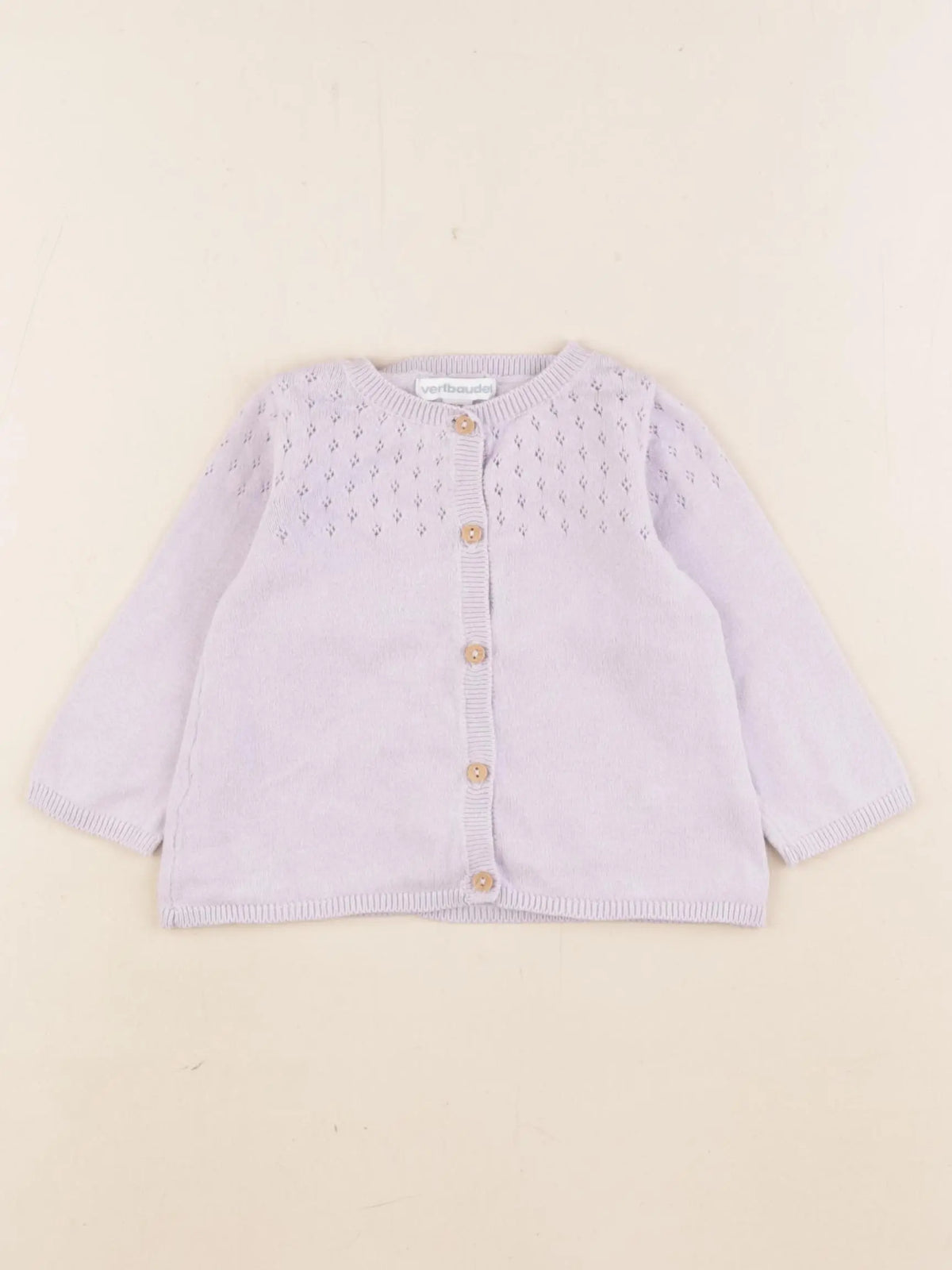Vertbaudet - gilet violet - 9 mois