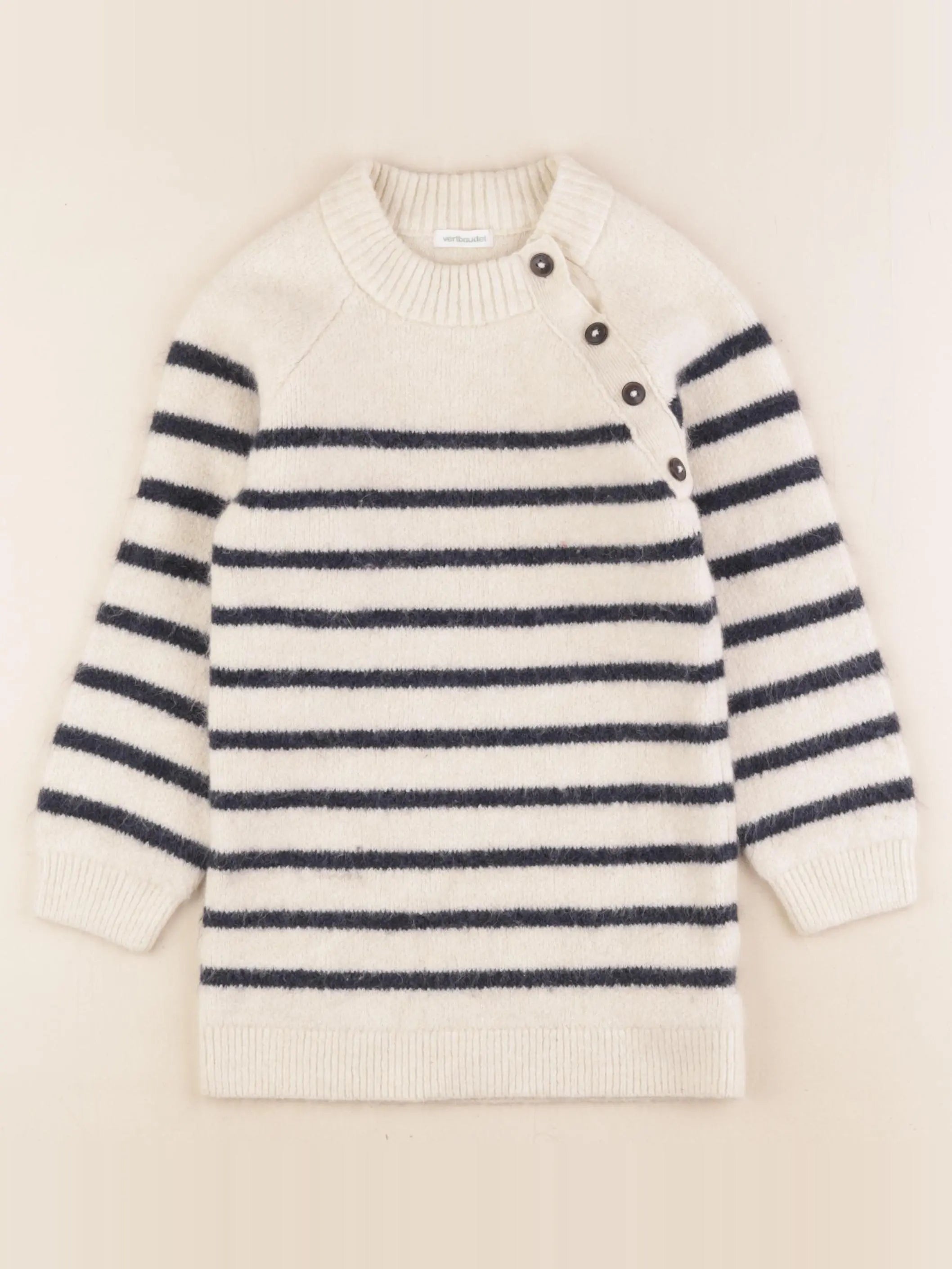 Vertbaudet - robe bleu, beige - 8 ans