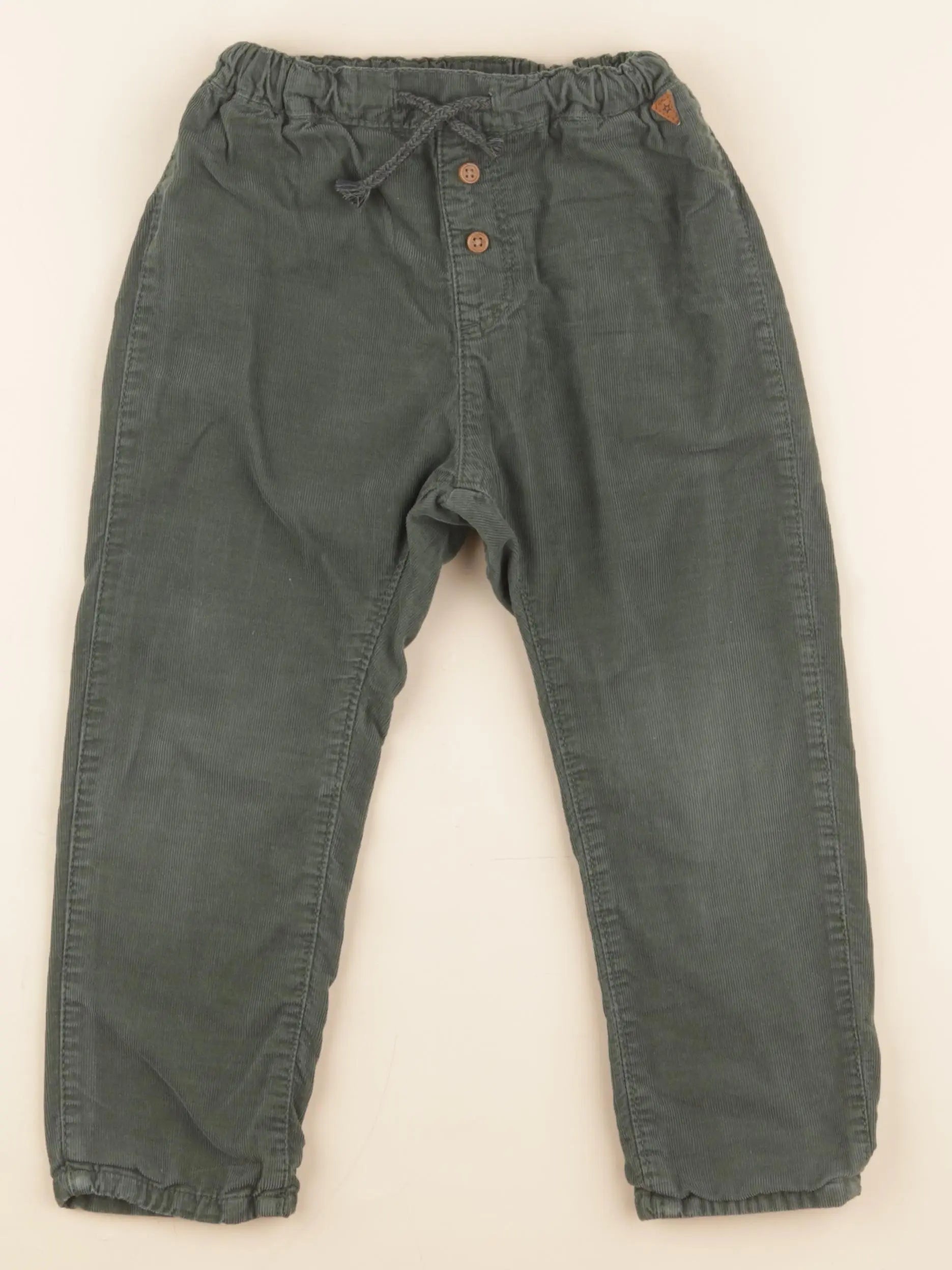 H&M - pantalon vert - 3/4 ans