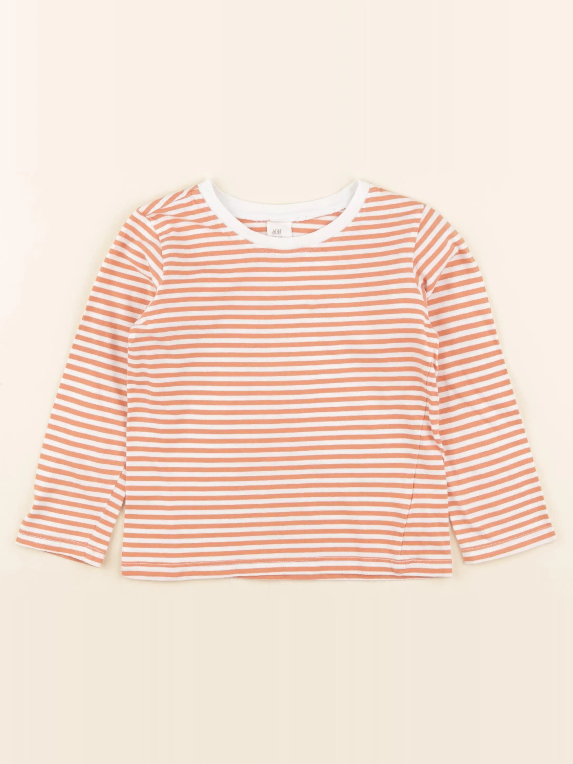 H&M - tee-shirt orange - 3/4 ans