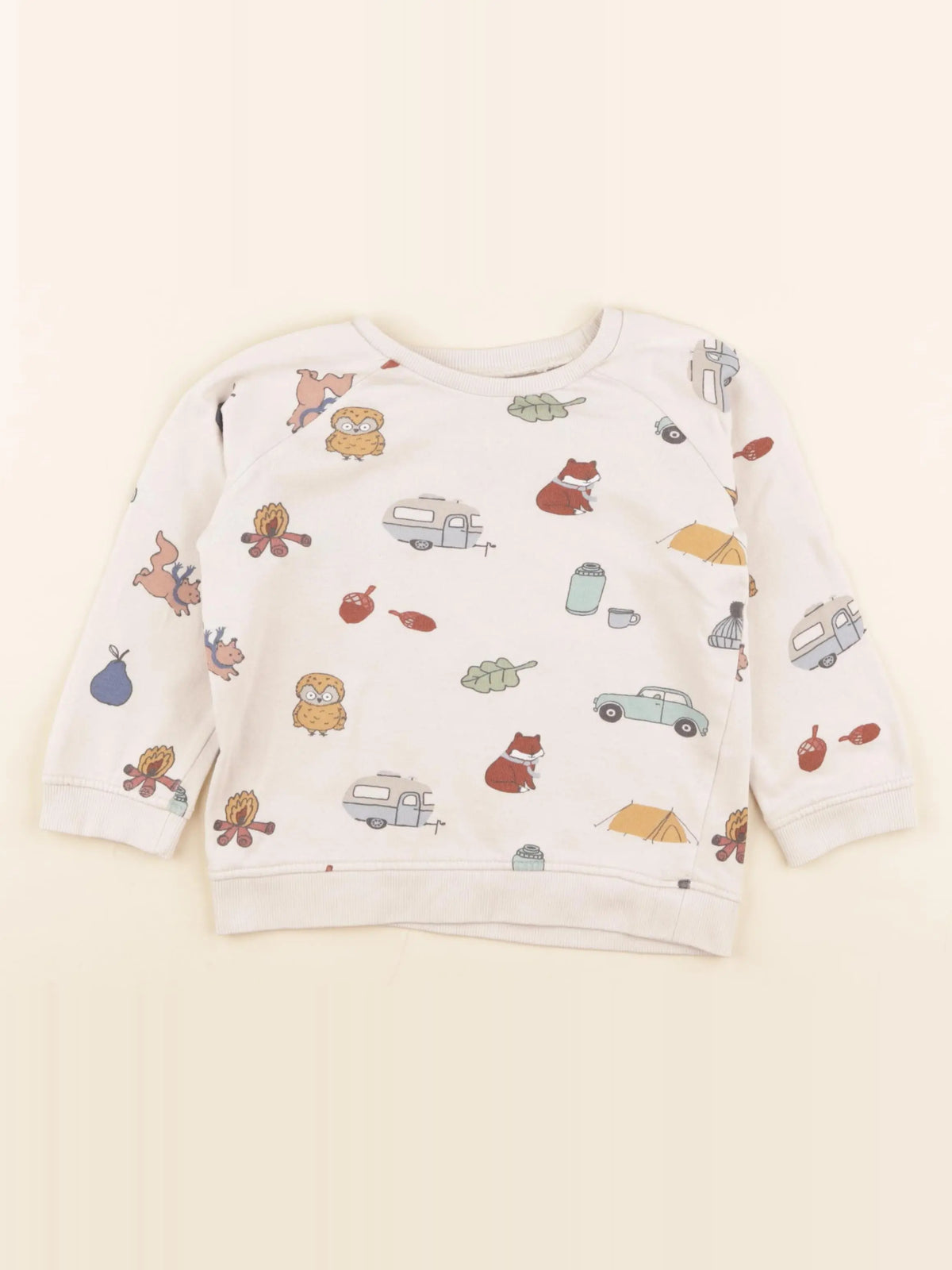 H&M - sweat beige - 3/4 ans