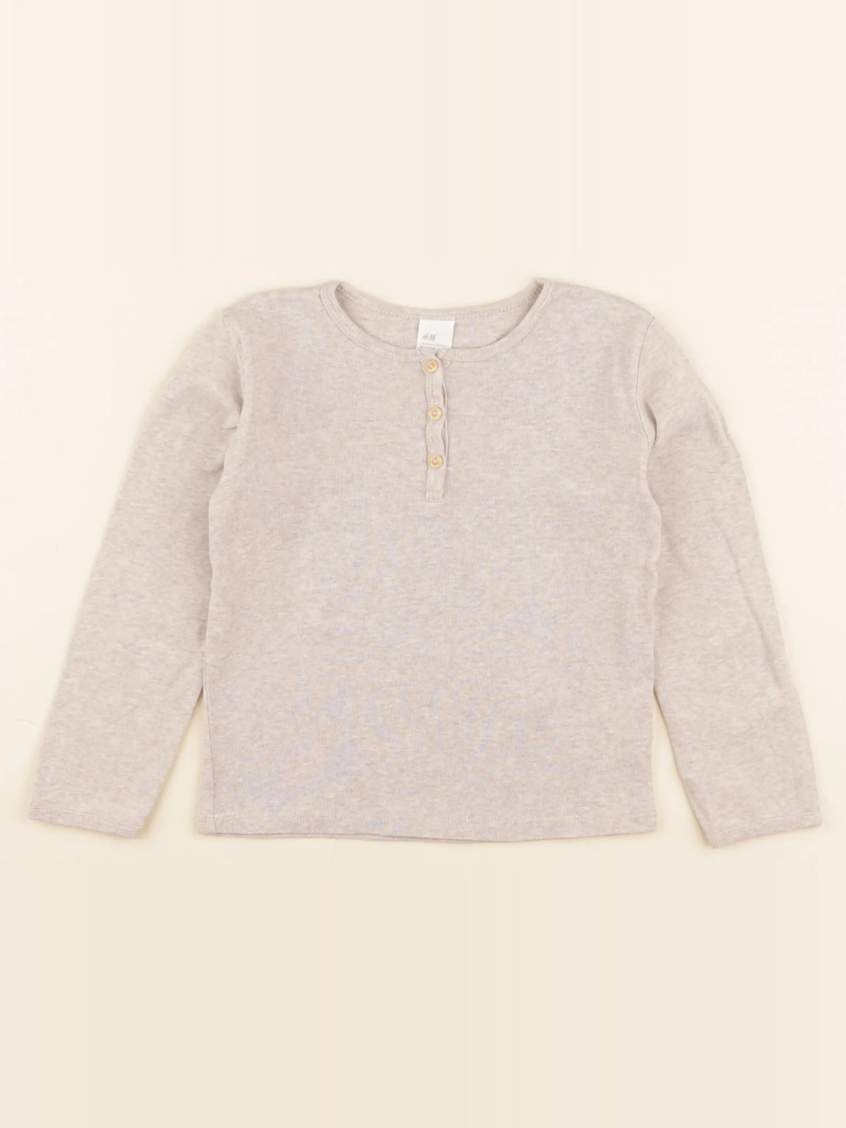 H&M - tee-shirt beige - 3/4 ans