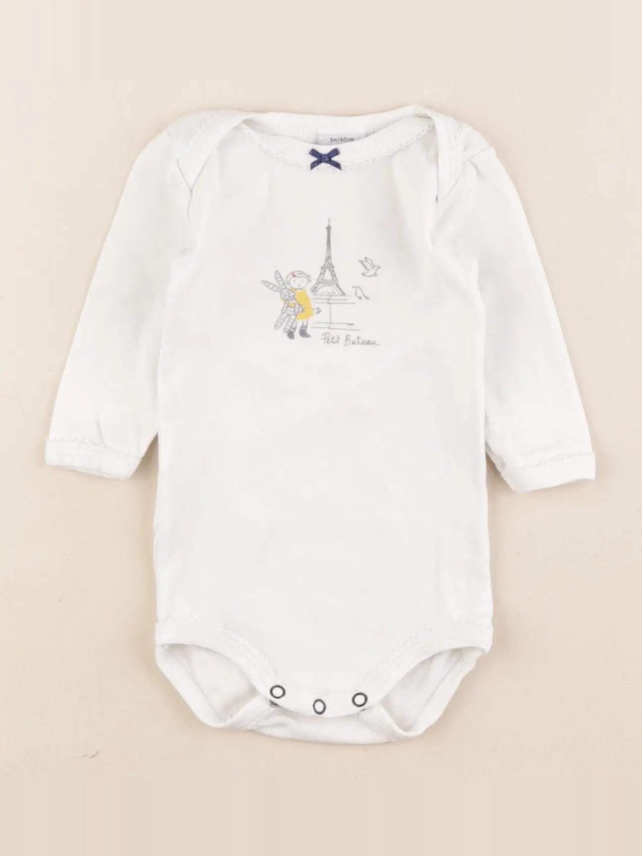Petit Bateau - body blanc - 3 mois