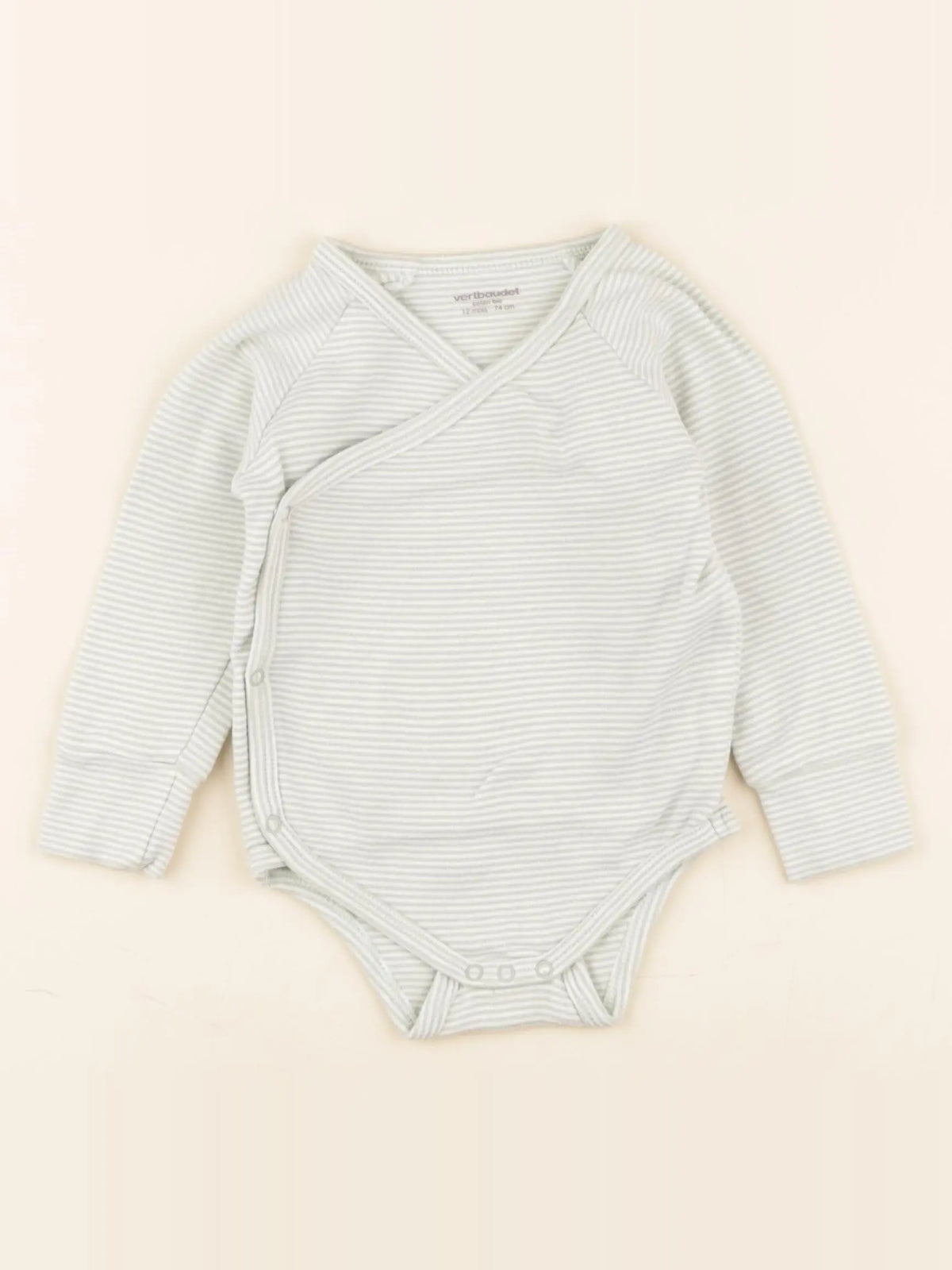 Vertbaudet - body blanc, vert - 12 mois