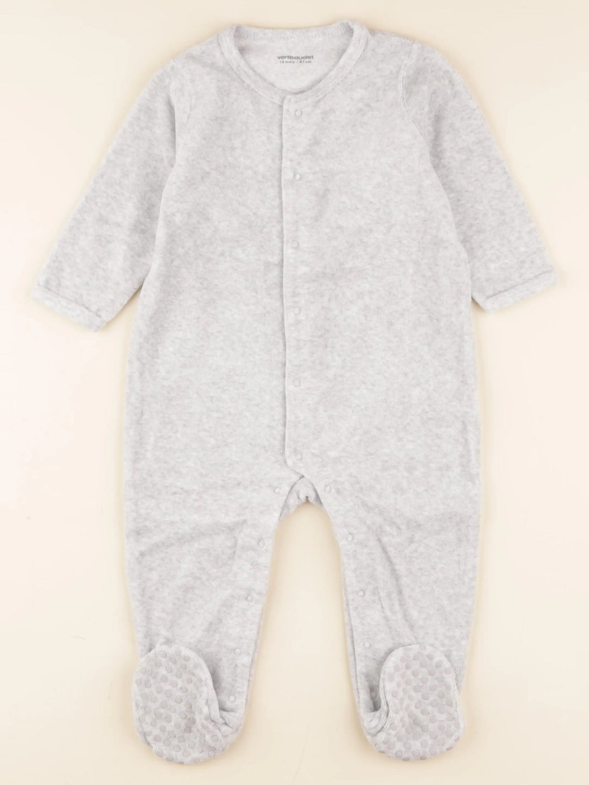 Vertbaudet - pyjama velours gris - 18 mois