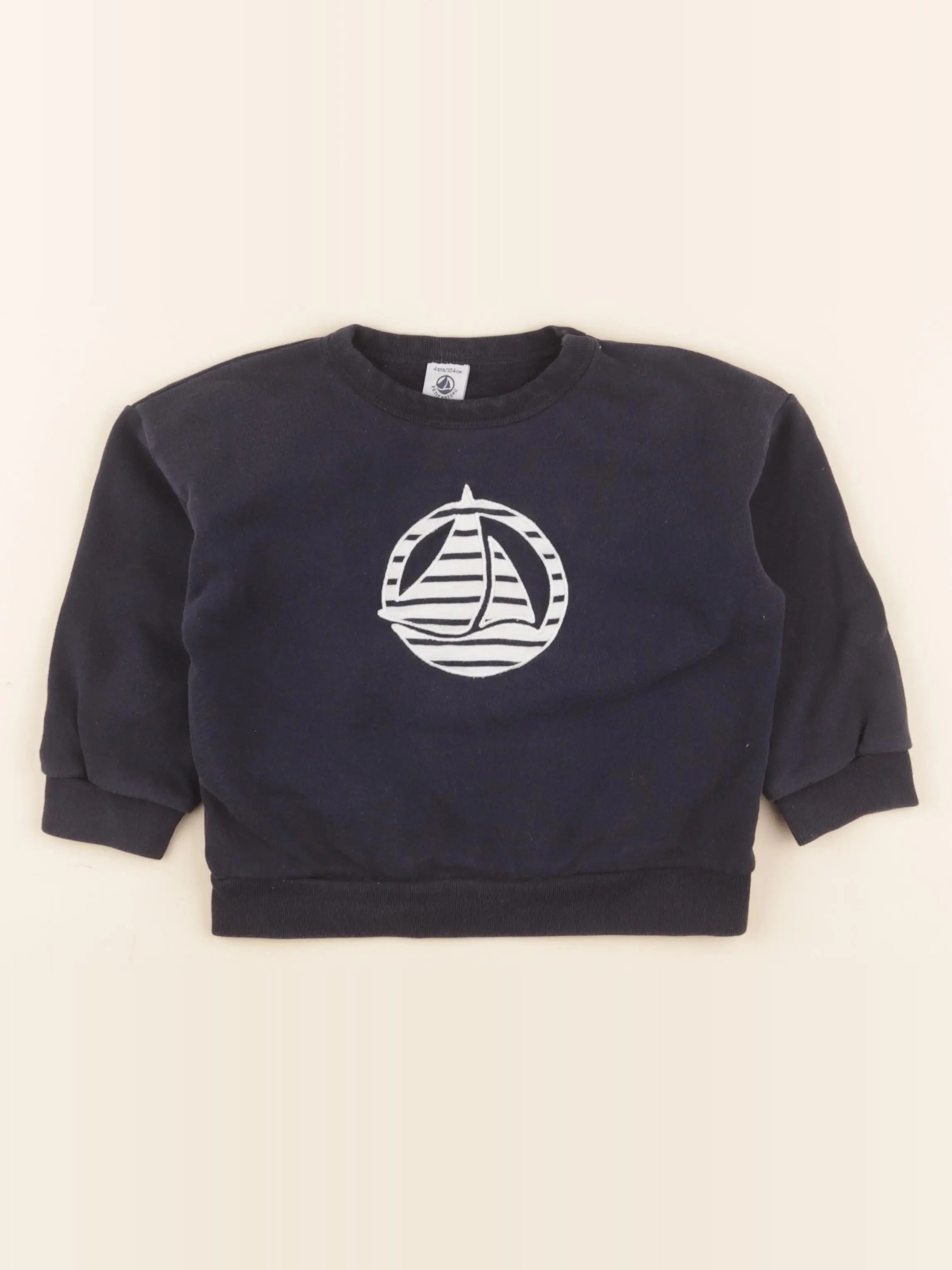 Petit Bateau - sweat bleu - 4 ans