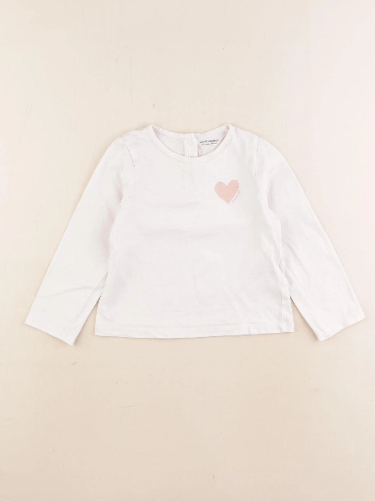 Vertbaudet - tee-shirt blanc - 2 ans